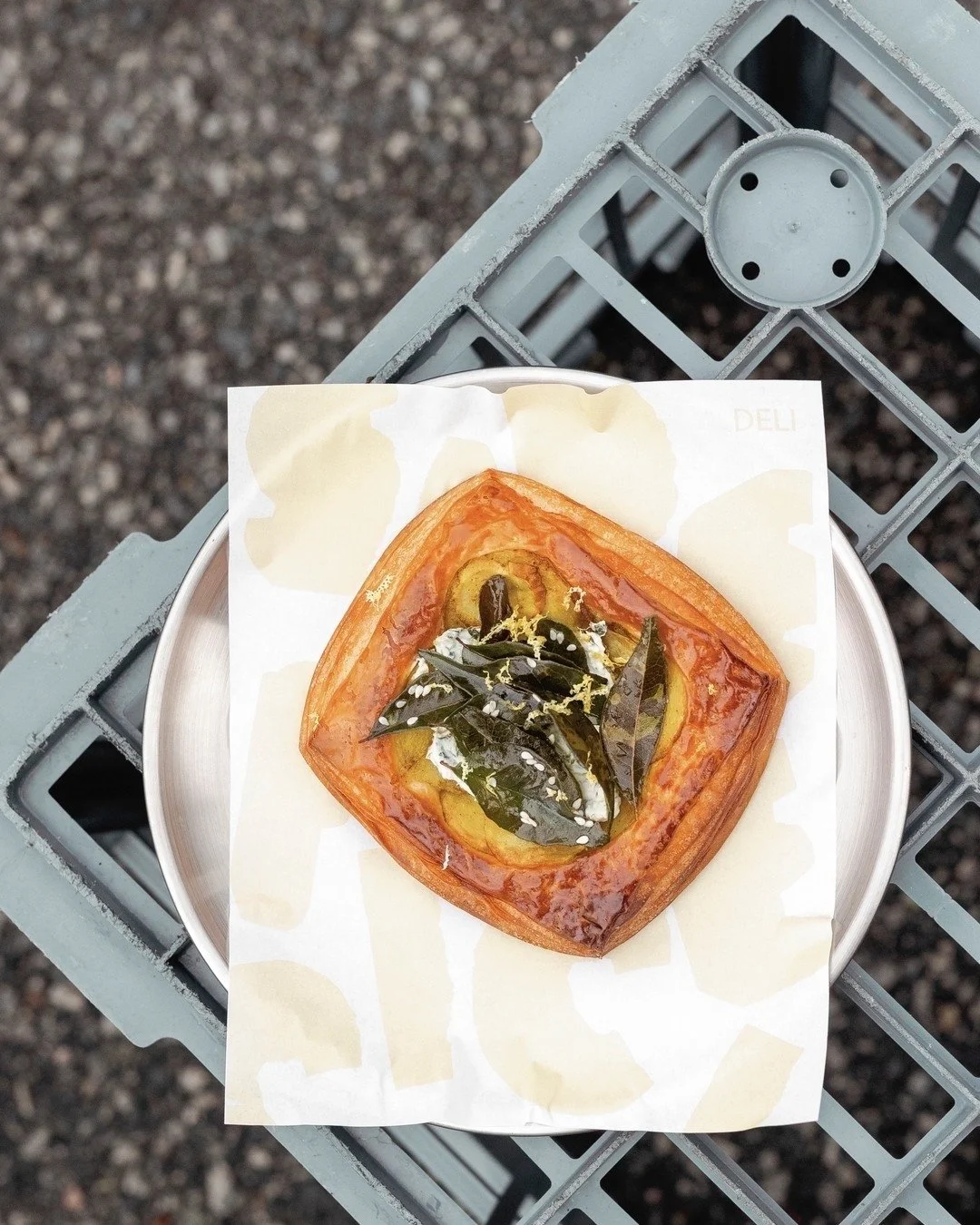 Here for a good time, not a long one 

Potato Danish.  Turmeric potatoes, raita, pickle &amp; fried curry leaves