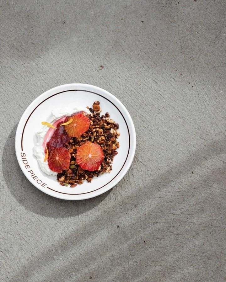 Seasonal Granola

house made granola with cardamon coconut yoghurt, rhubarb hibiscus preserve &amp; fresh blood orange