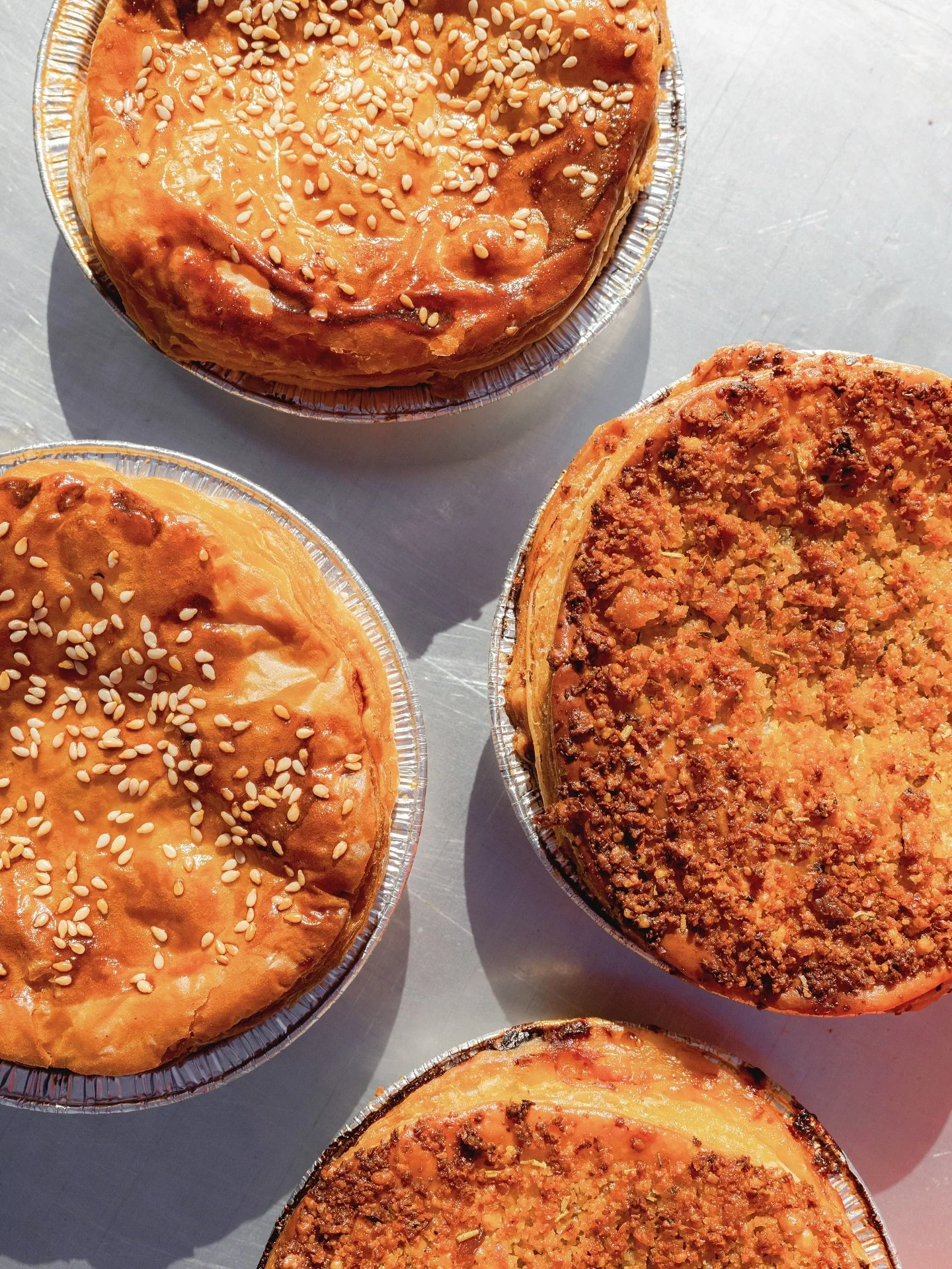 One for the savoury tooth. Side Piece homemade pies - Sri Lankan Pork Curry with herbed yoghurt, and our Lasagne Pie with b&eacute;chamel and a crunchy pangrattato top.

Available for a limited time.