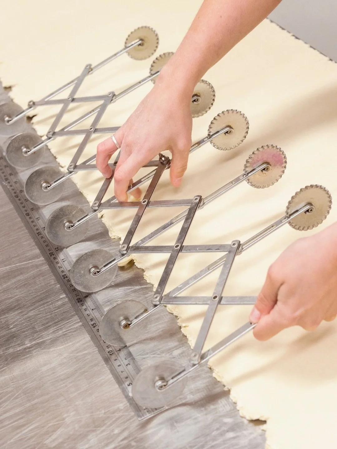 There&rsquo;s pain au chocolat&hellip;
and then there&rsquo;s Side Piece pain au chocolat.

A slow, three-day situation.
Day one: dough starts - French butter, Australian flour.
Day two: cross-laminated for that signature stripe, rolled with two choc