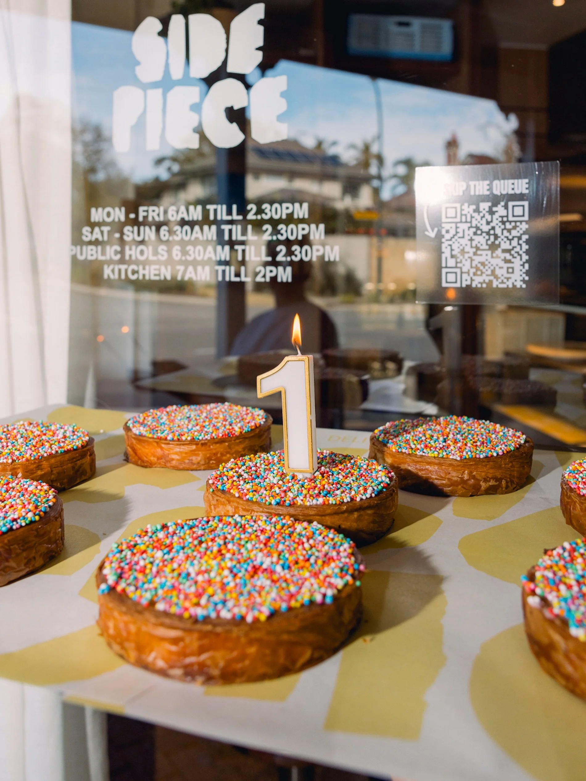 If you missed out on Tuesday, this weekend is your final chance to get your hands on our Birthday Croissant 

Caramelised croissant dough, filled with cream and finished with raspberry icing.

Available this weekend only, until sold out