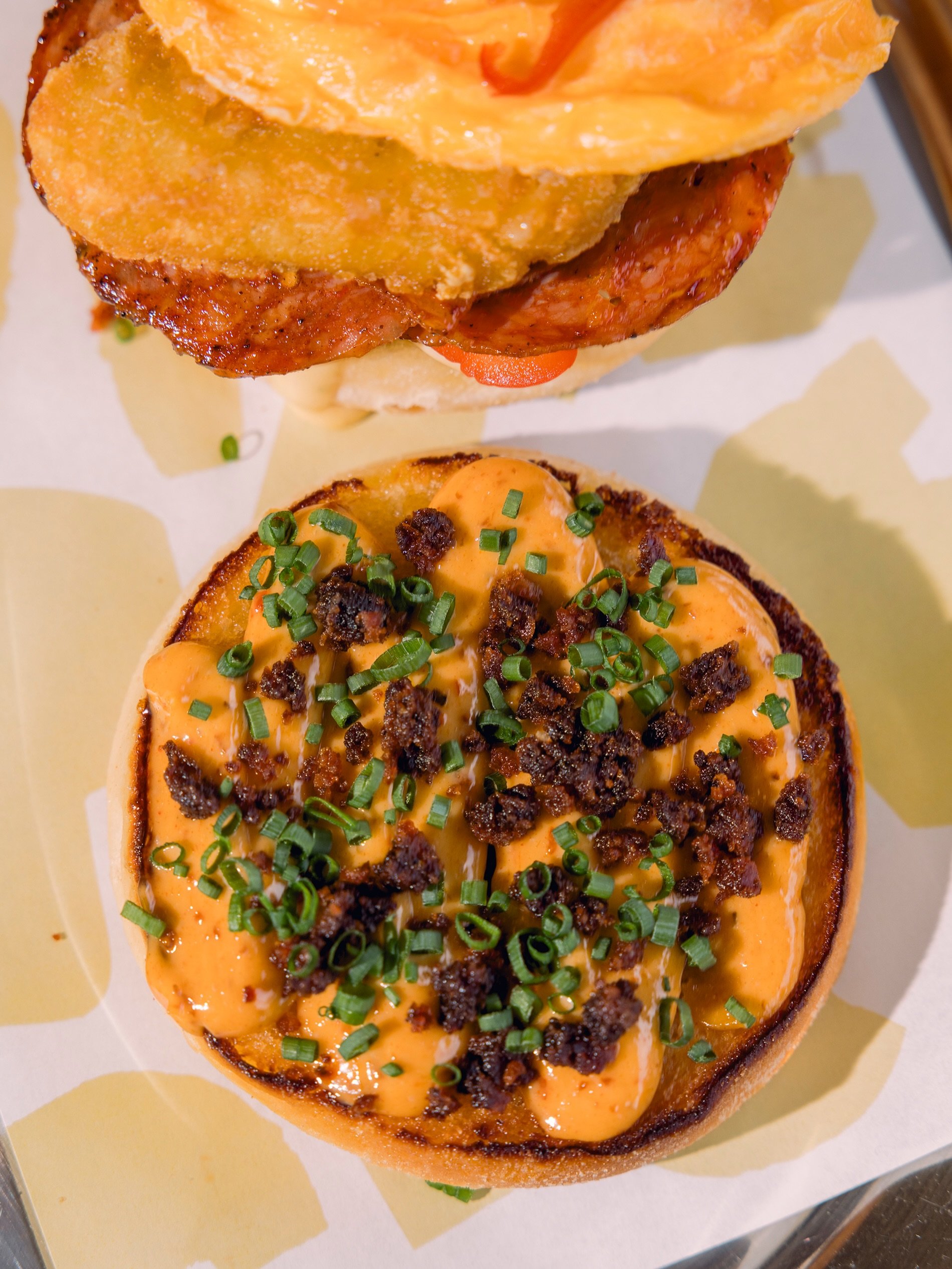 Meet your September morning regular. Our Sopressa Brekkie Bun -  layers sopressa, a crispy hash brown, folded egg, nduja mayo and d&rsquo;Affinois cheese custard in an English muffin.

Available all day from 7 - 2:30.