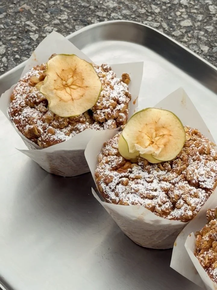 Not ready to let these go just yet. Apple Crumble Muffins are staying on at Side Piece a little longer.

Available dine-in or takeaway daily until sold out