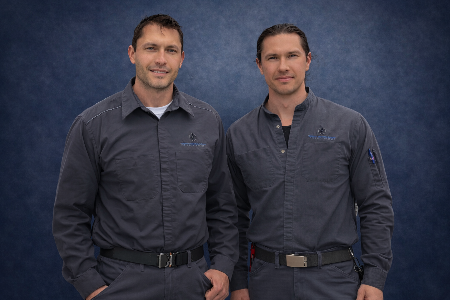 Two Elevator Mechanics in Uniform