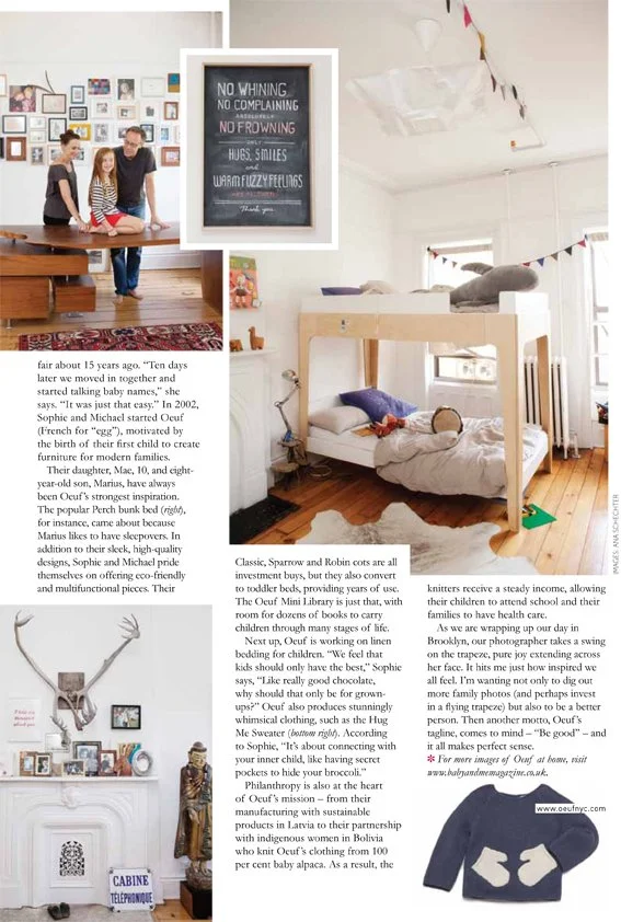 Interior of a family home with children sleeping on a bunk bed, a chalkboard with inspirational quotes, and decorations on the walls.