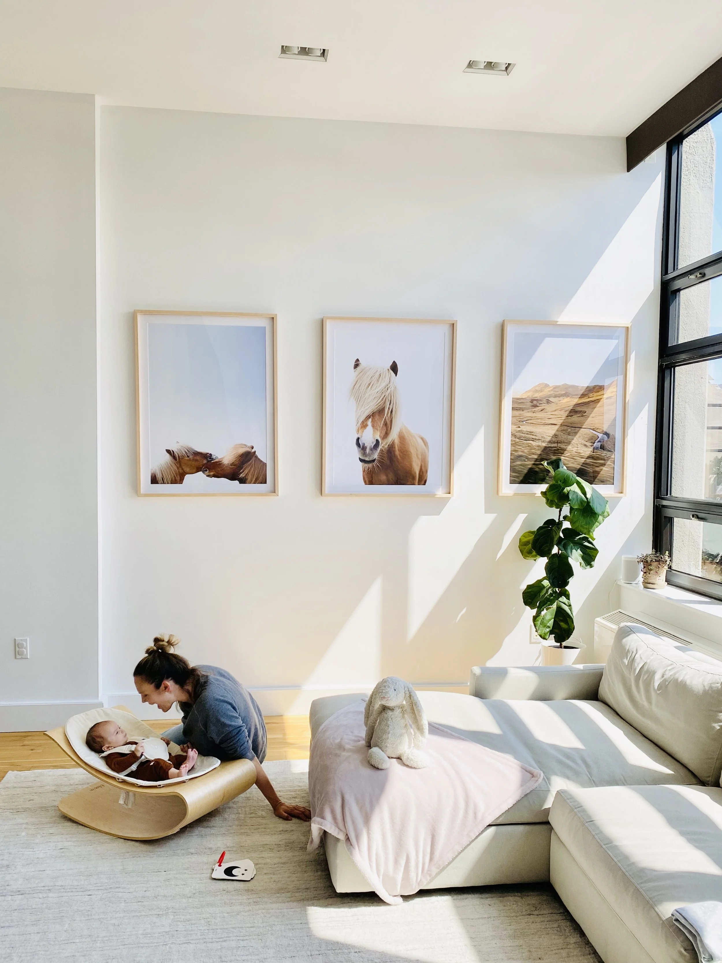 Brooklyn loft apartment with mom and baby