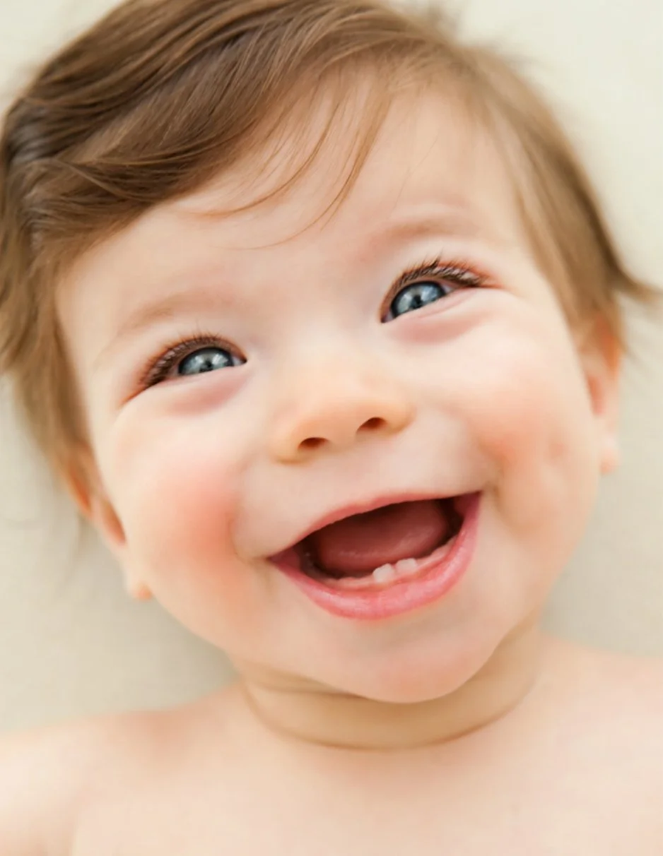 Baby in window light at home under 1 year old