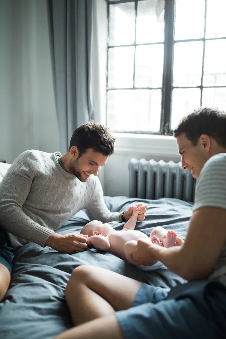 NYC same sex couple newborn family photo