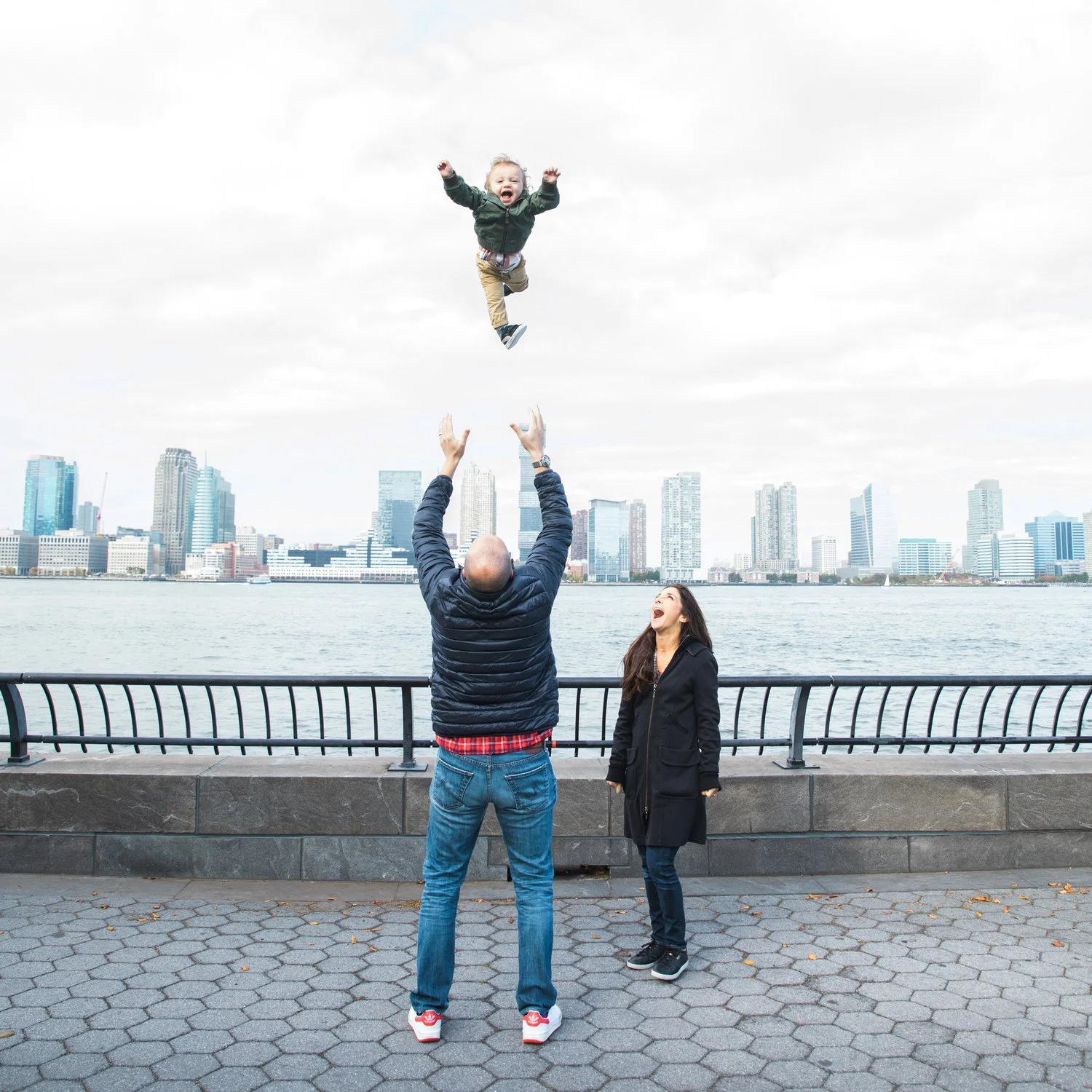 Tribeca family photo with skyline