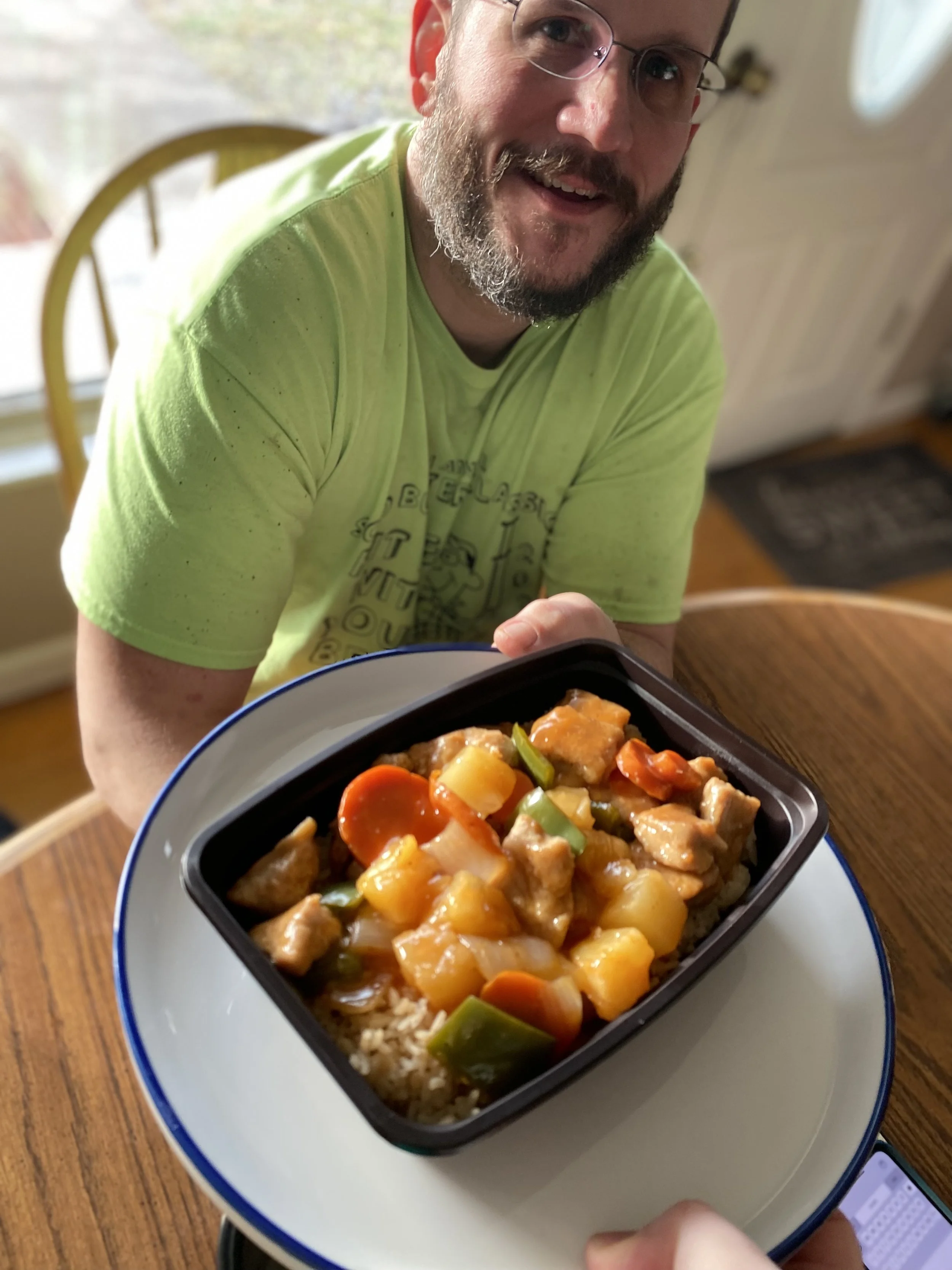 Bob of Boki's Kitchen with a Boki's Bites meal