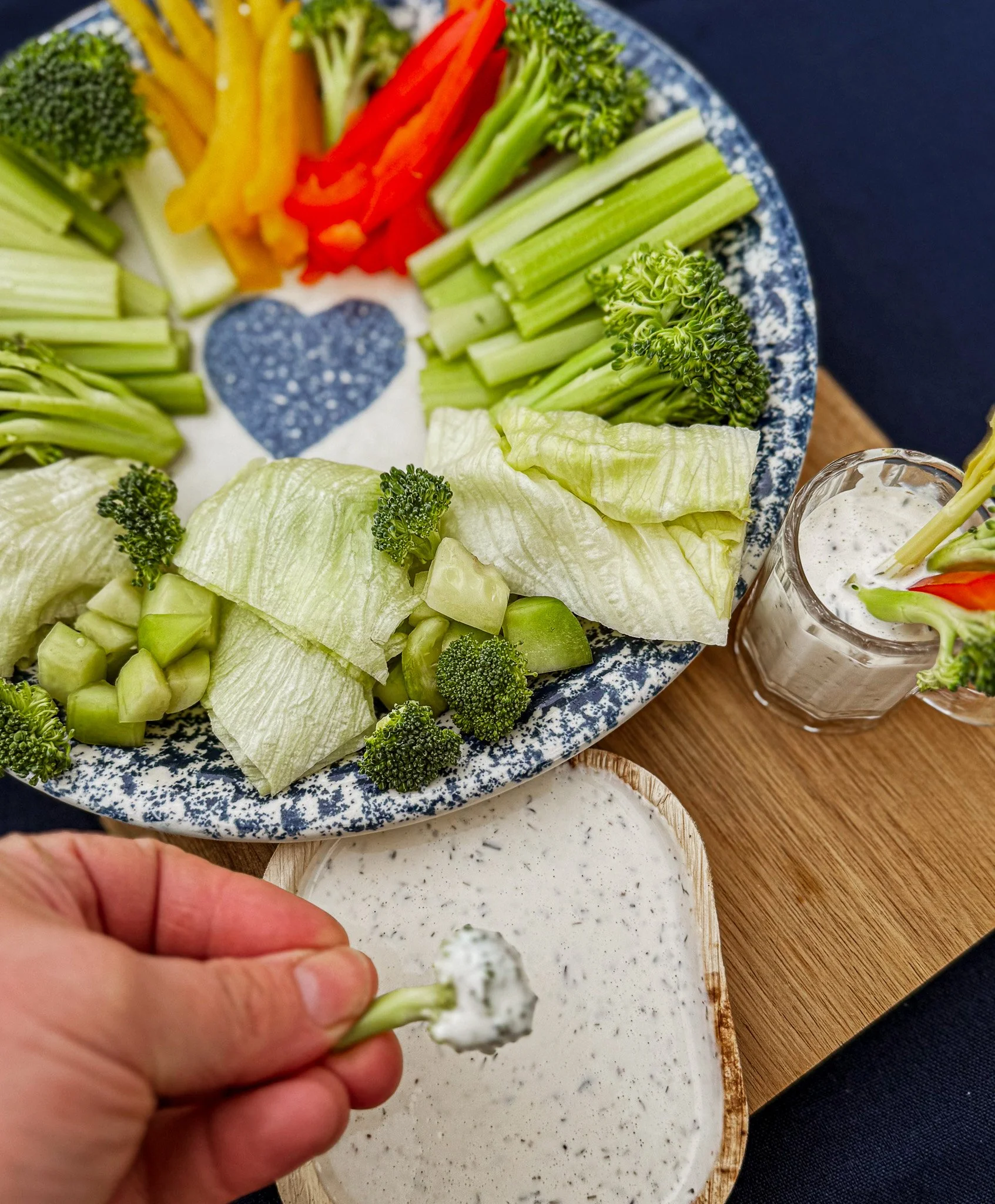 Dipping Veggies in Ranch Dressing with Ranch Seasoning Recipe by Boki's Kitchen