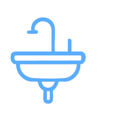 Icon of a sink with a water drop representing best local plumber ACH Plumbing service in Reno, NV