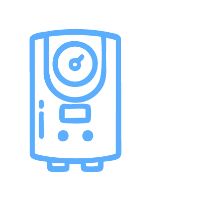 Illustration of a water heater representing plumbing installation service near me in Reno, NV