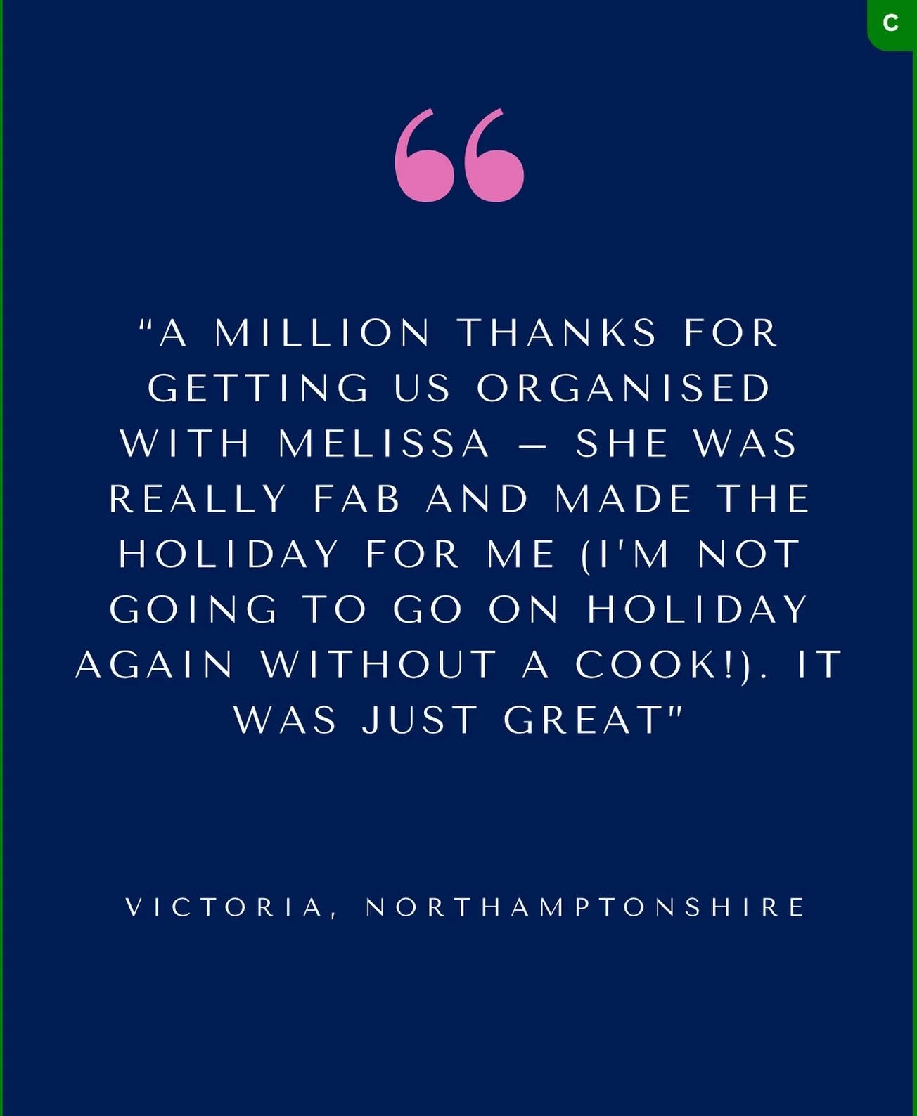 We always love receiving feedback from clients #privatechefs #holidaychef