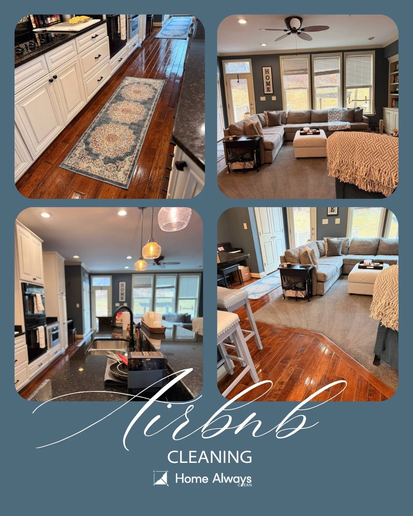 ✨ Airbnb Cleaning Done Right ✨

First impressions matter, and a spotless home makes all the difference for your guests. 

From shining hardwood floors to fresh kitchens and cozy living spaces, we make sure every detail is guest-ready.

Because 5-star
