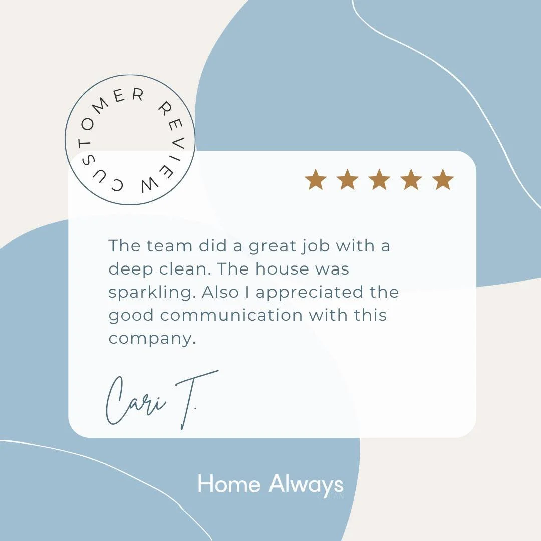 Another happy client in Maryland!

Providing reliable, detailed, and professional house cleaning services is always our priority &mdash; and feedback like this means everything to us.

At Home Always Clean, we&rsquo;re committed to delivering high-qu