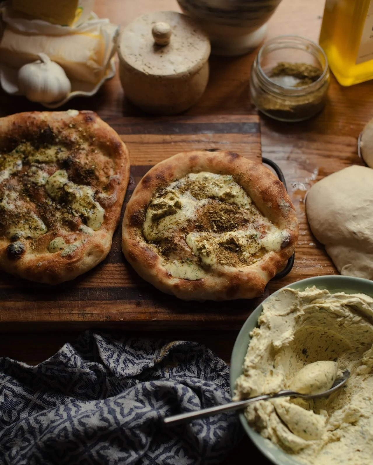 Whipped bone marrow butter flatbreads

Bread &mdash; specifically flatbreads &mdash; is probably my go-to because of their incredible versatility. The way they soak up fats and flavors, the crispy, crunchy edges, those slightly charred bits&hellip; f