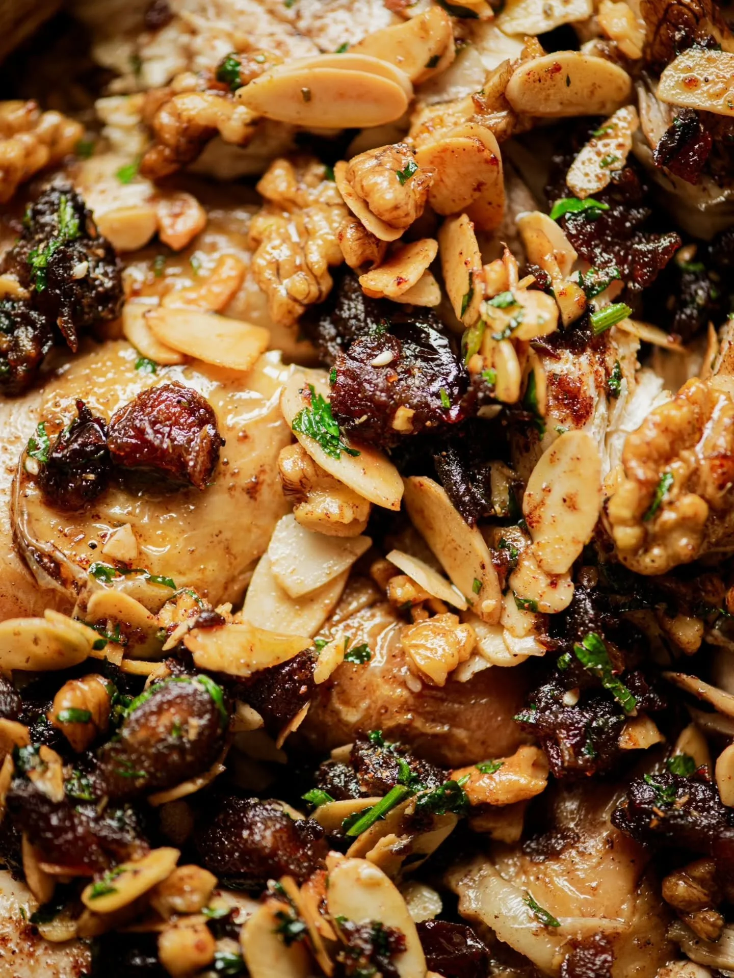 CHICKEN, RICE AND NUTS - I first tasted this dish in my early days of cooking in restaurants when my Lebanese boss at the time invited me to join his family for Christmas lunch. His mother had prepared a table filled with all the traditional Lebanese