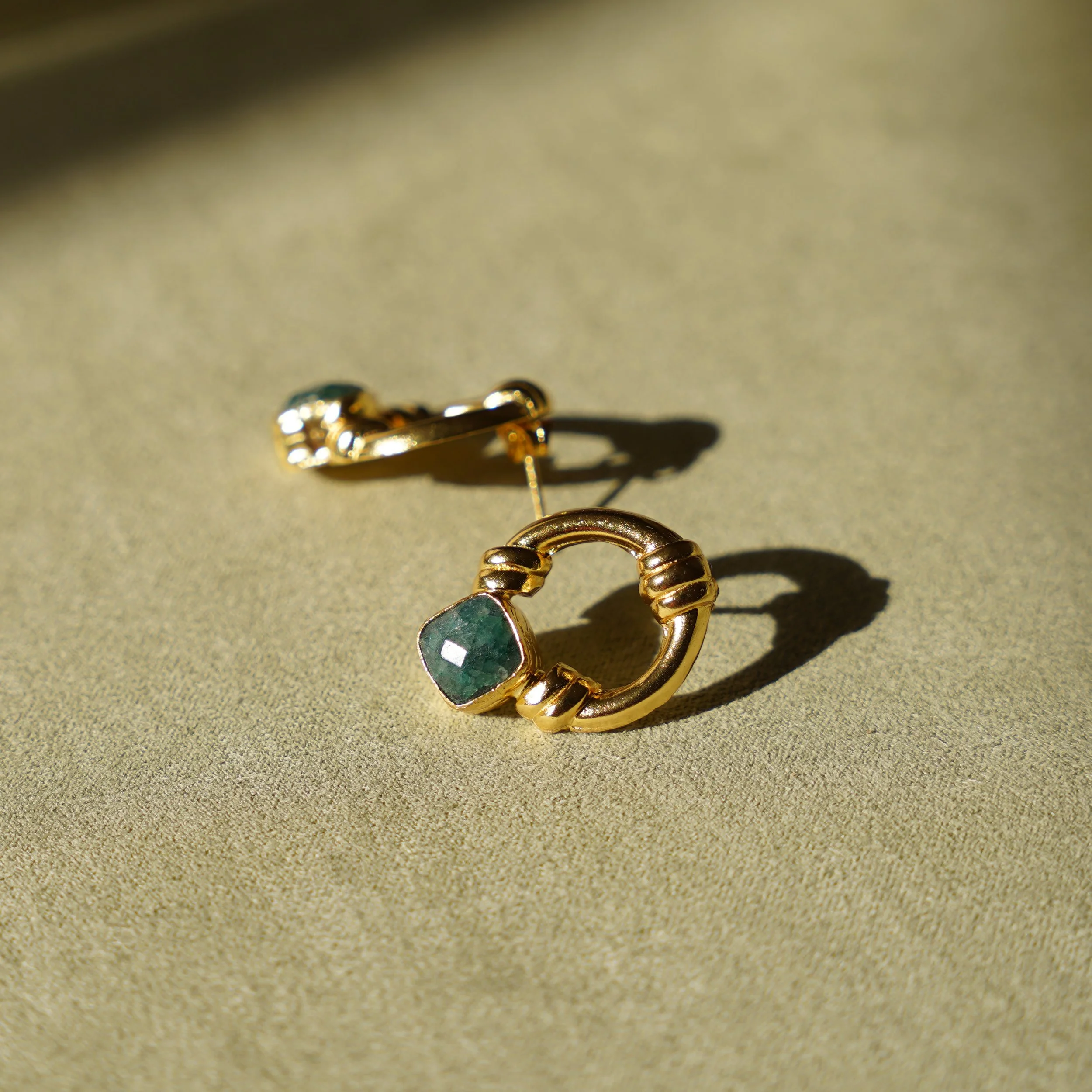 Seraphinite Round Statement Earring