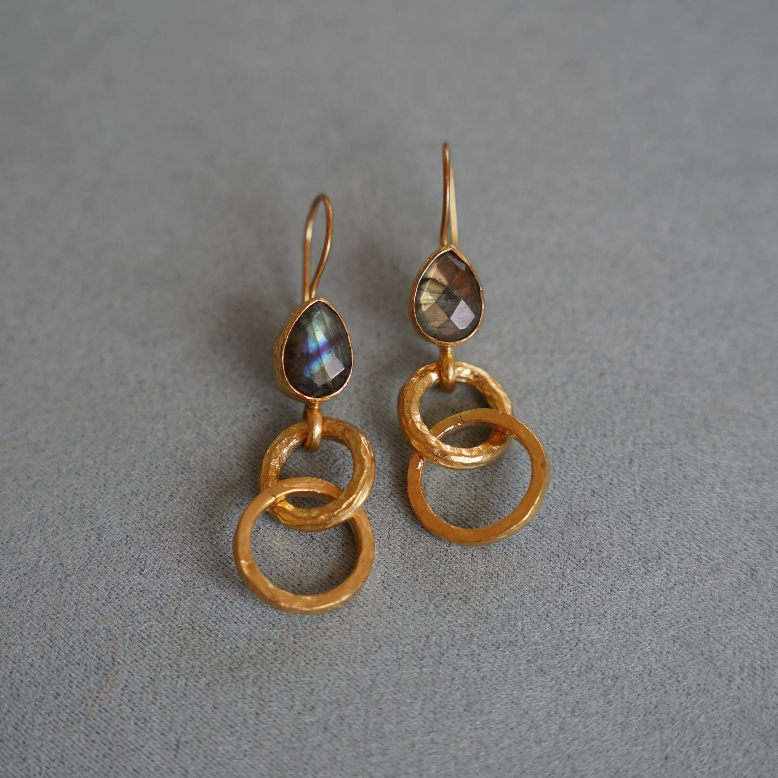 Labradorite Interlocking Statement Earrings