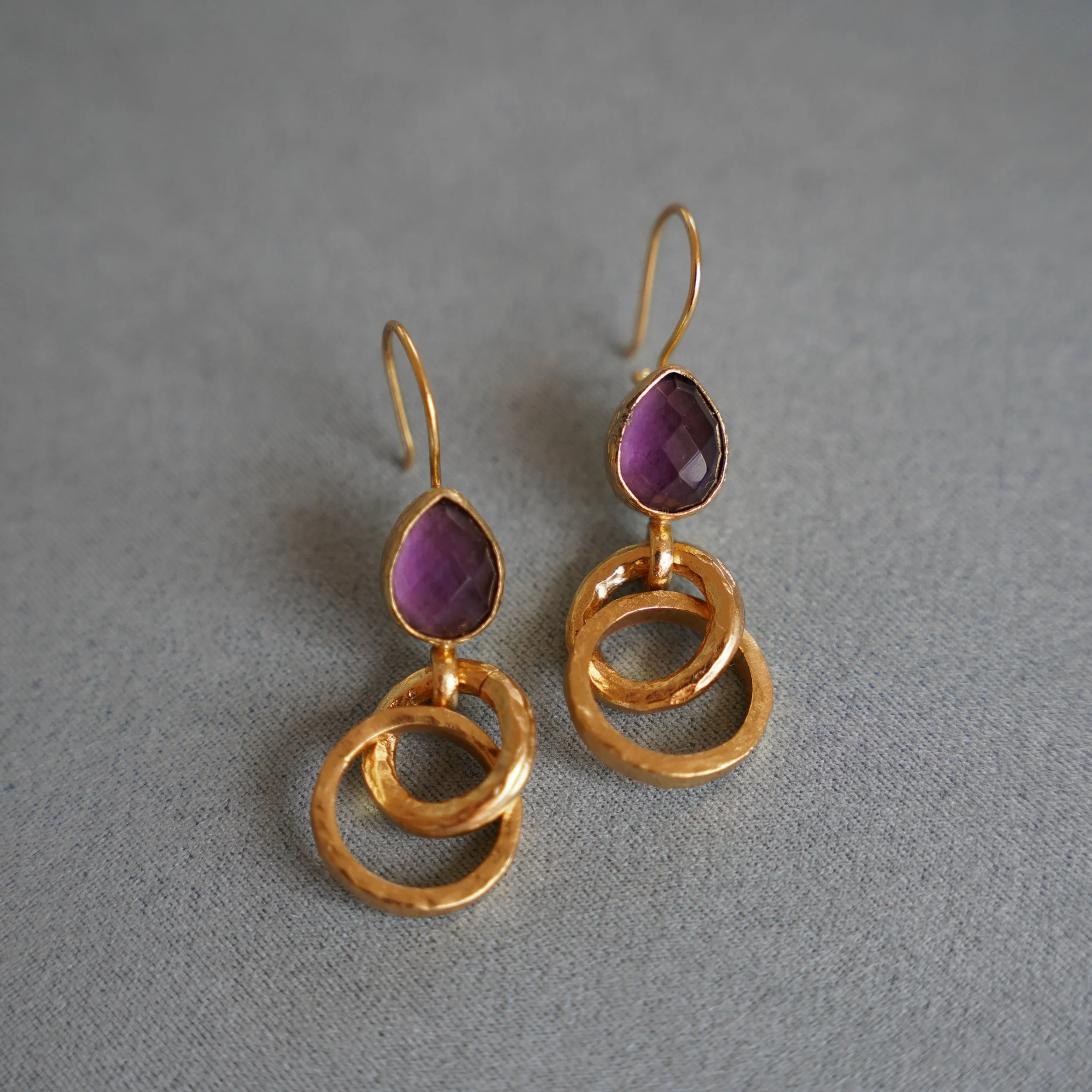 Amethyst Interlocking Statement Earrings