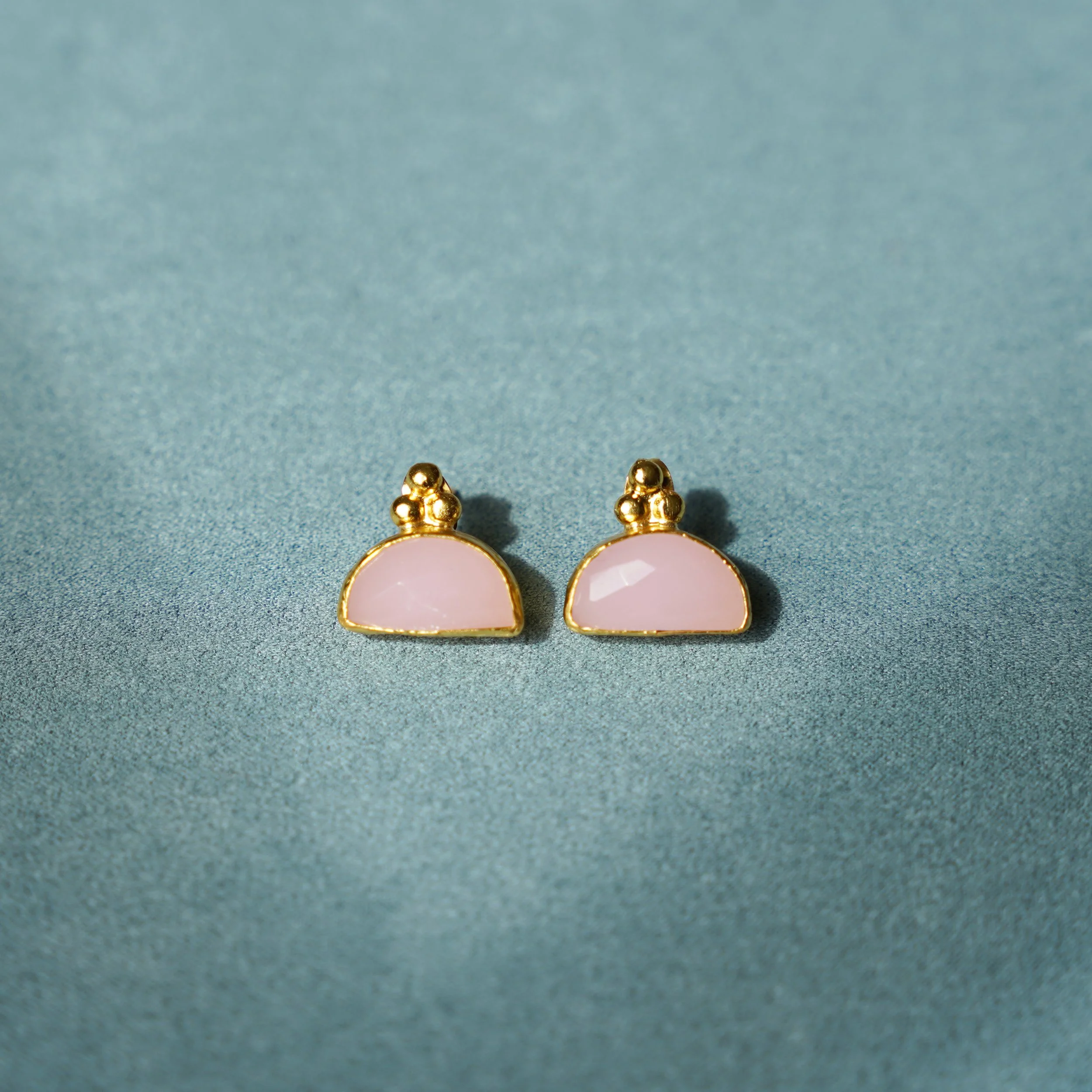 Rose Quartz Art Deco Earrings