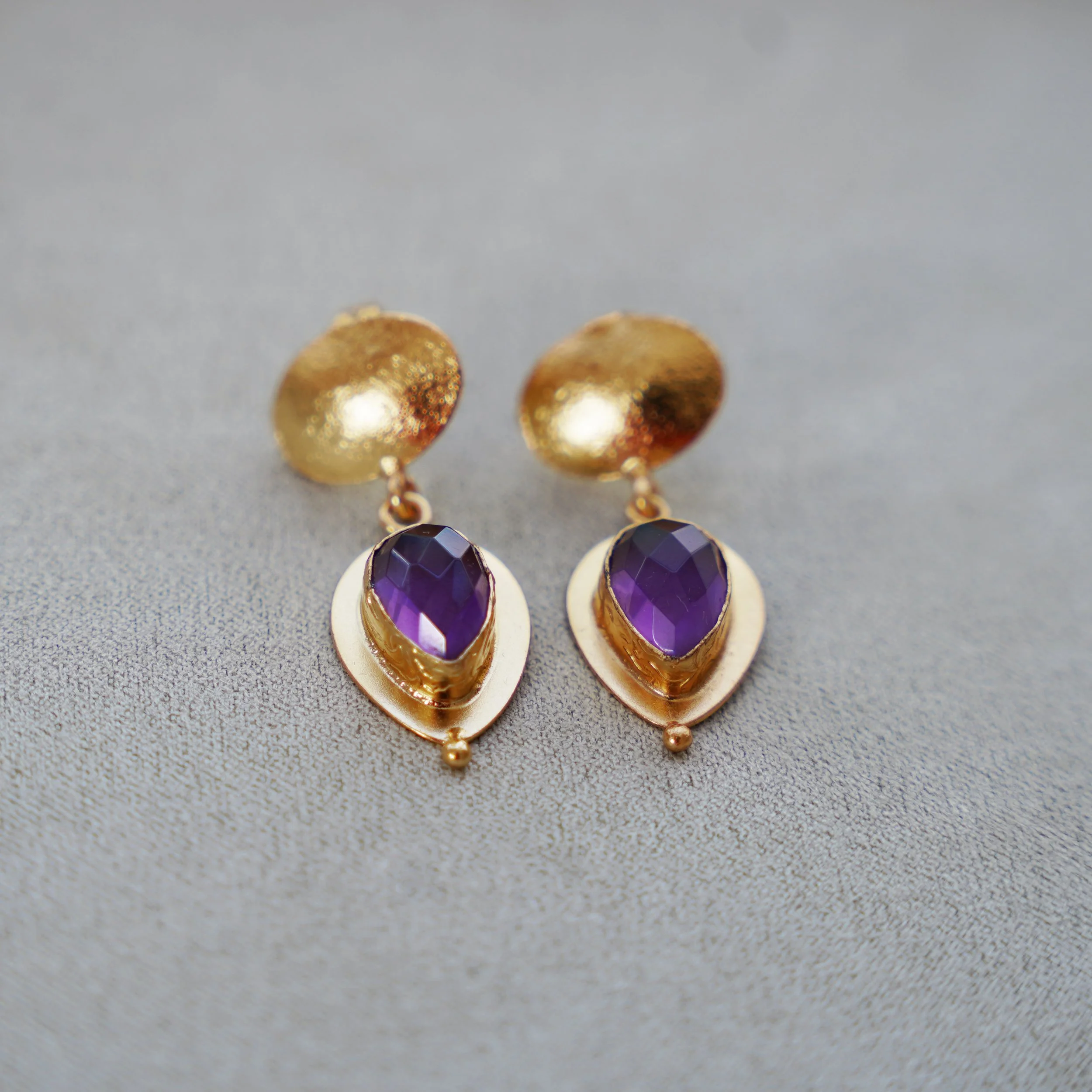 Amethyst Elegant Drop Earrings
