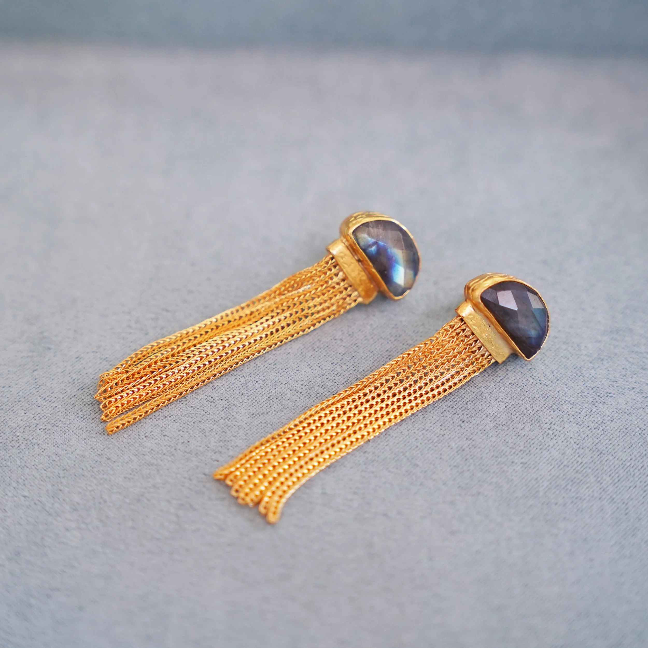 Tassel Labradorite Earrings