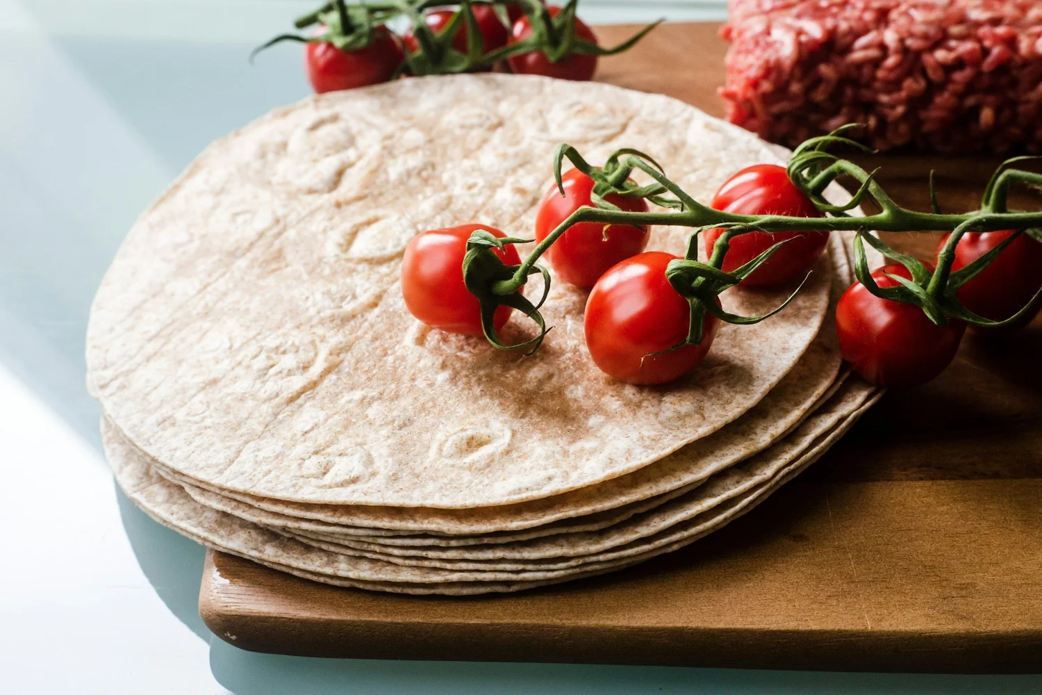 Flour tortillas with fresh tomatoes, from our current homepage