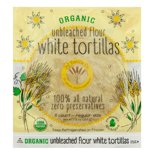 J&J Organic Unbleached White tortilla bag
