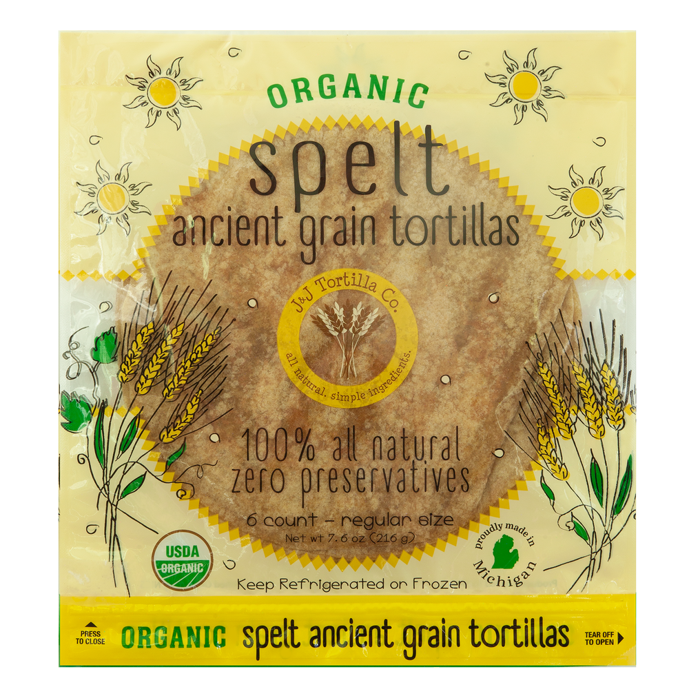 Organic Spelt Regular tortilla package
