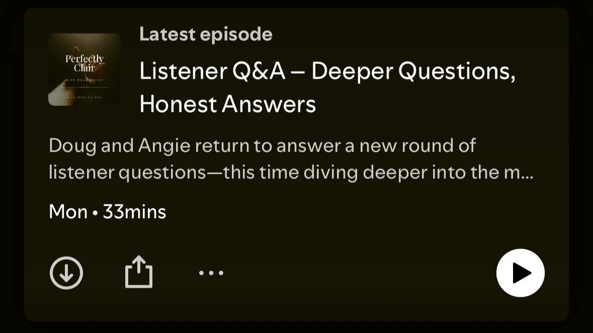 Check out Perfectly Clair latest episode wherever you get your podcasts. #Trustwhatyoufeel @djrocha23 @vestikasodditieswellness @healthyfittstrong @grandmaswarmwisdom