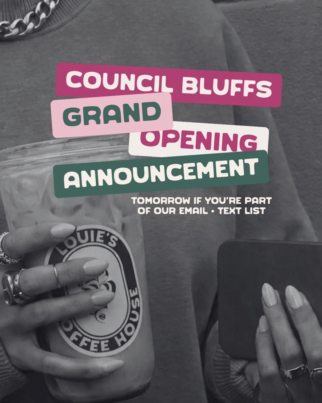 Insider info > waiting around 👀

Our Council Bluffs grand opening date drops tomorrow for our text + email list ✨
Social announcement comes Saturday&hellip; if you can wait that long 😉

Text JOIN to 1-833-667-0474
&amp; tap the link in our bio t