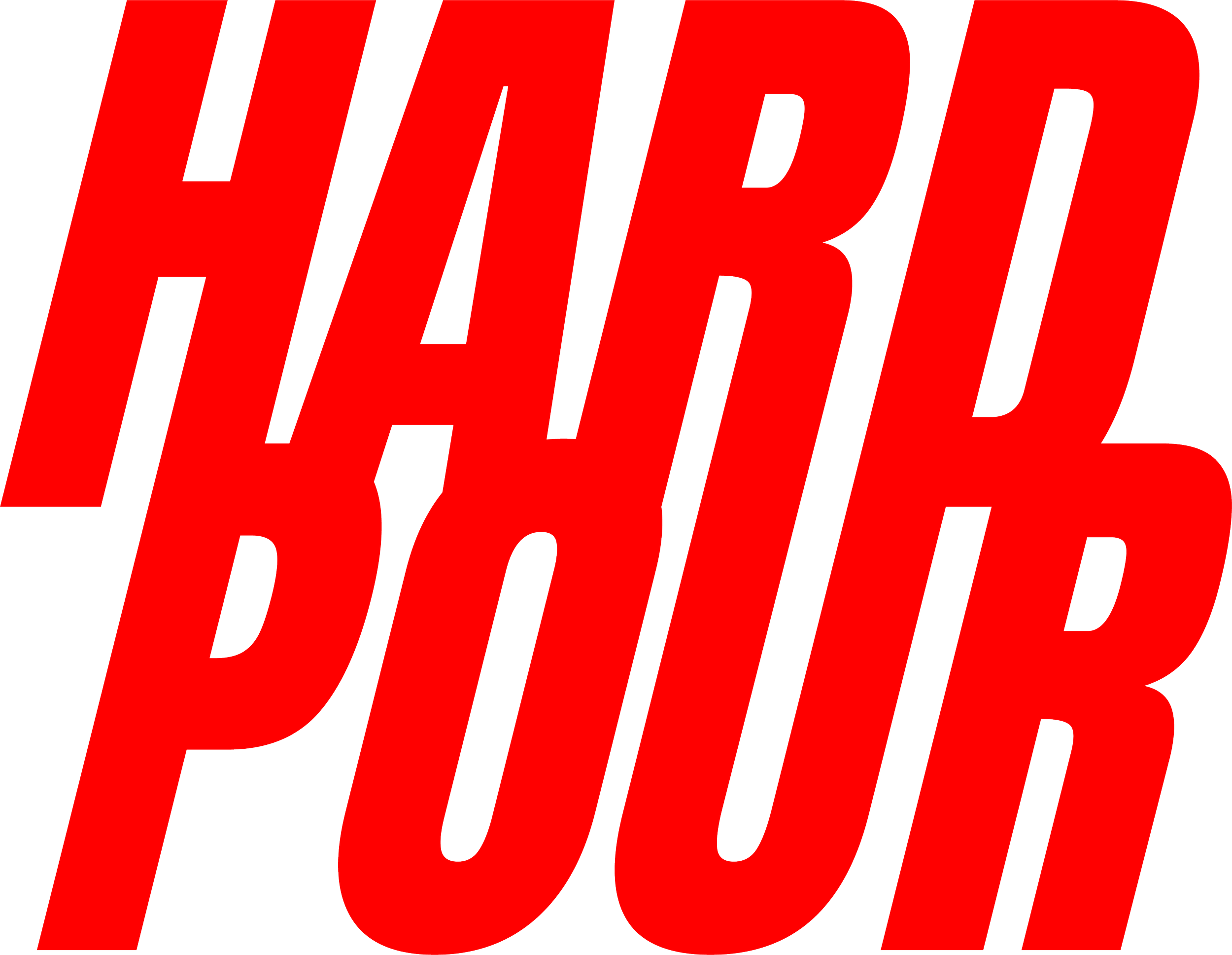 Bold, uppercase red and black text reading 'HARD POUR!' on a black background.