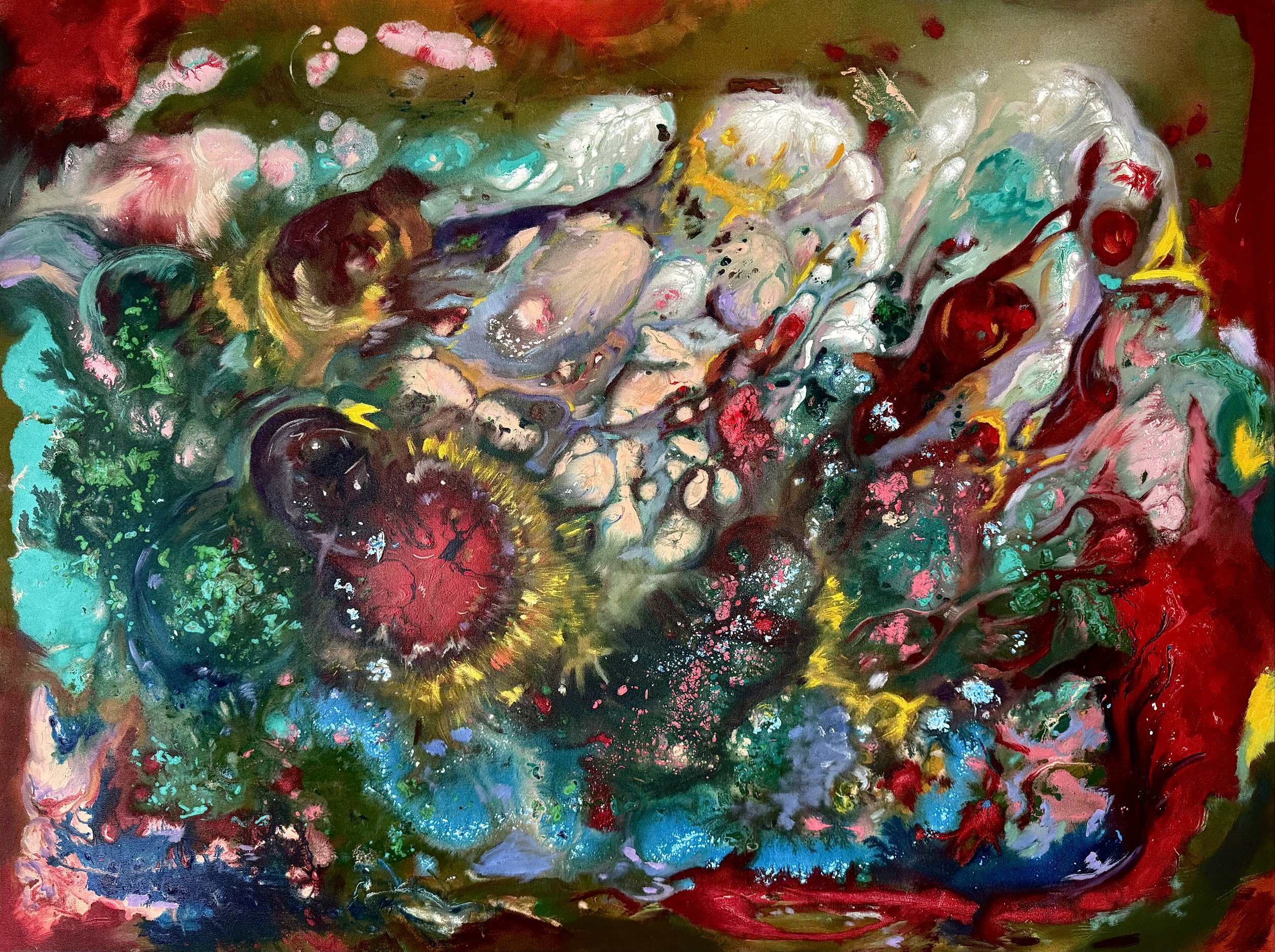 Everbloom, 2025
Acrylic and oil on canvas - 120 × 90 cm