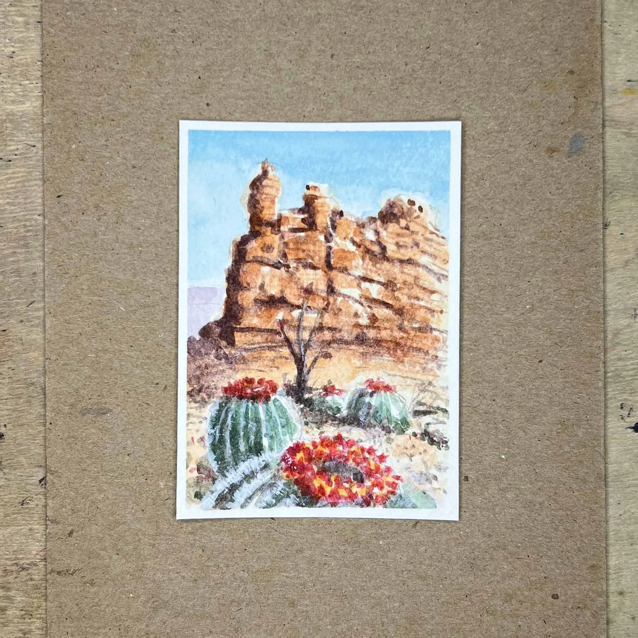 Lost Cactus #2 — Original Watercolor ACEO by John Hopkins