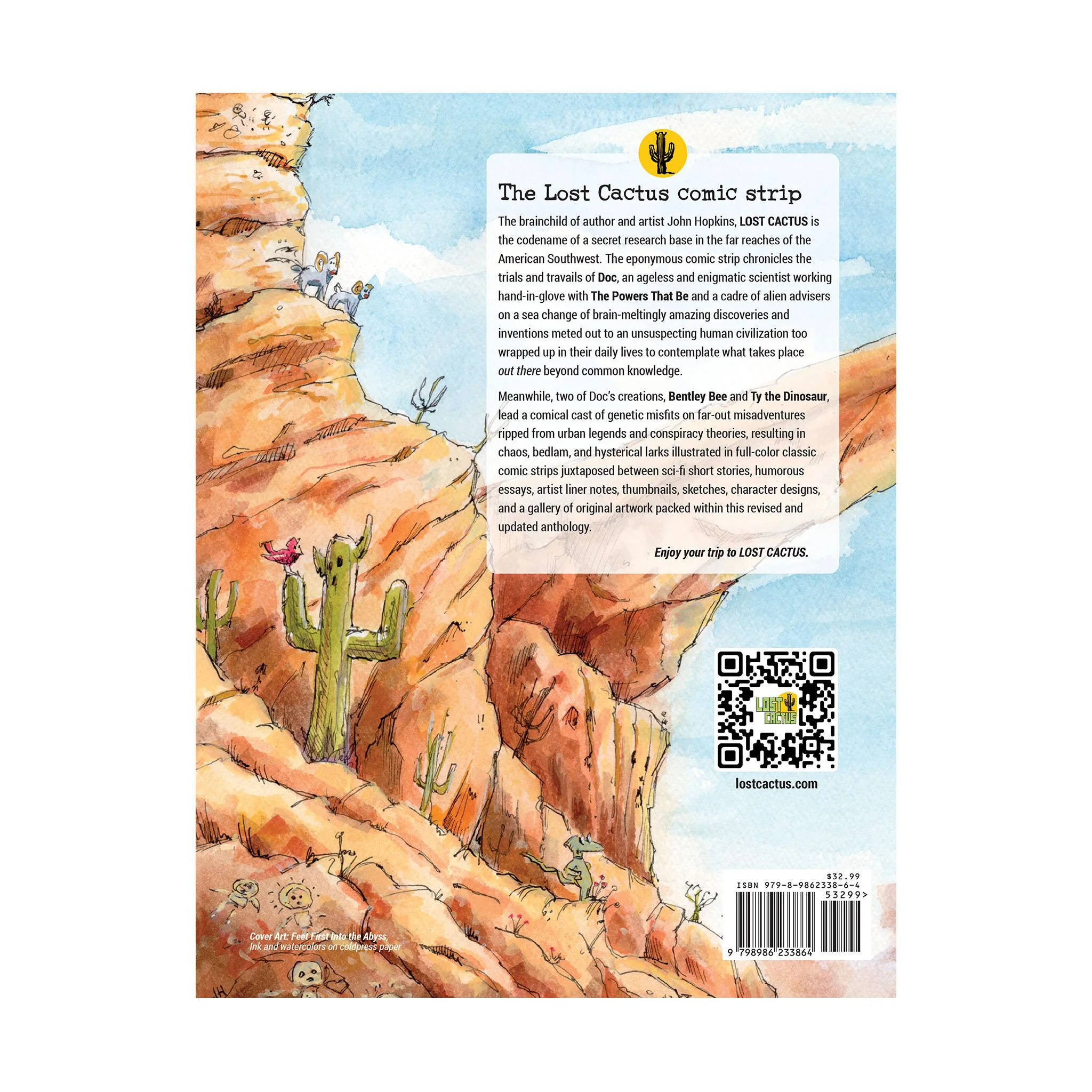 Back cover of Lost Cactus - The First Treasury, New Edition comic strip anthology