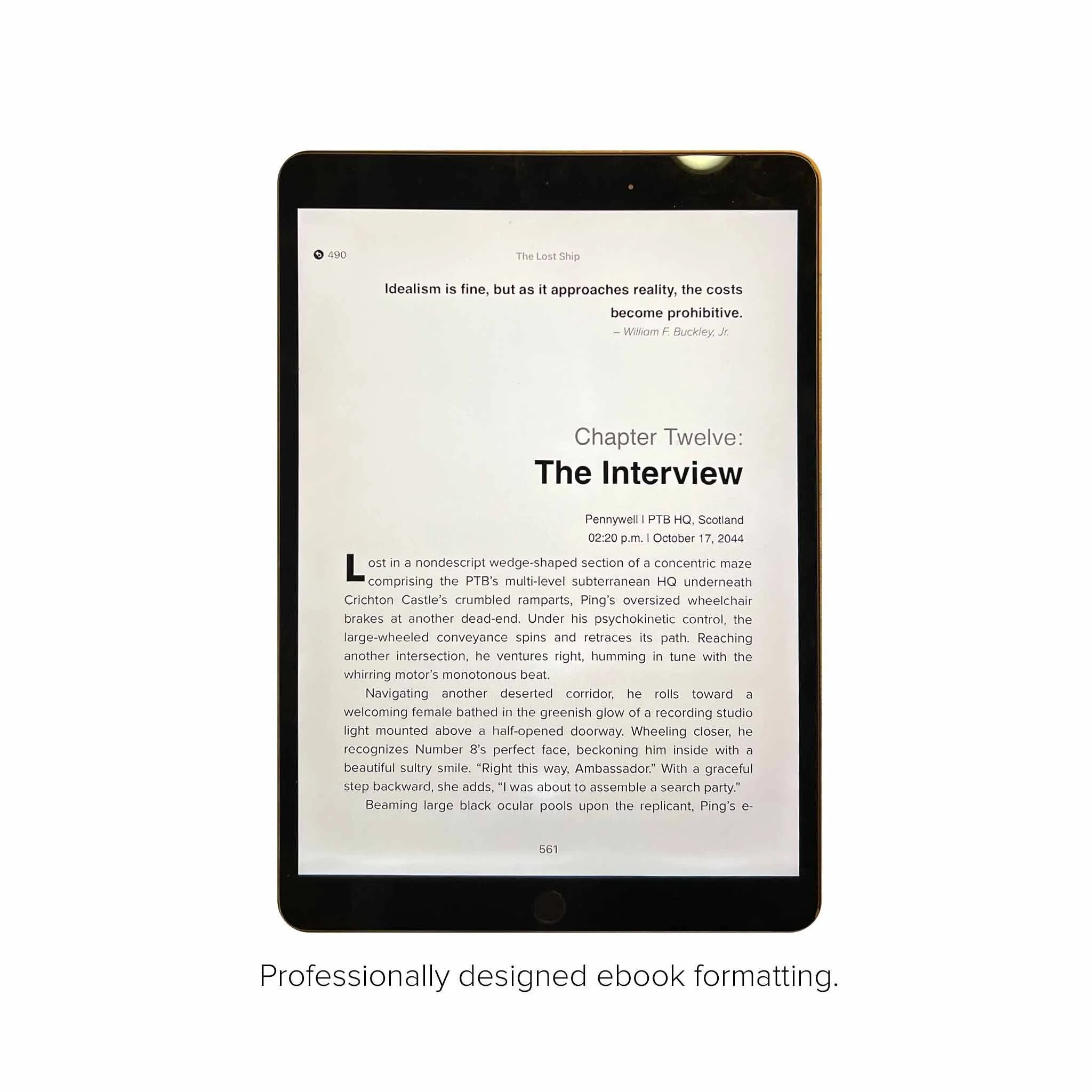THE LOST SHIP sample page from professionally formatted EPUB3