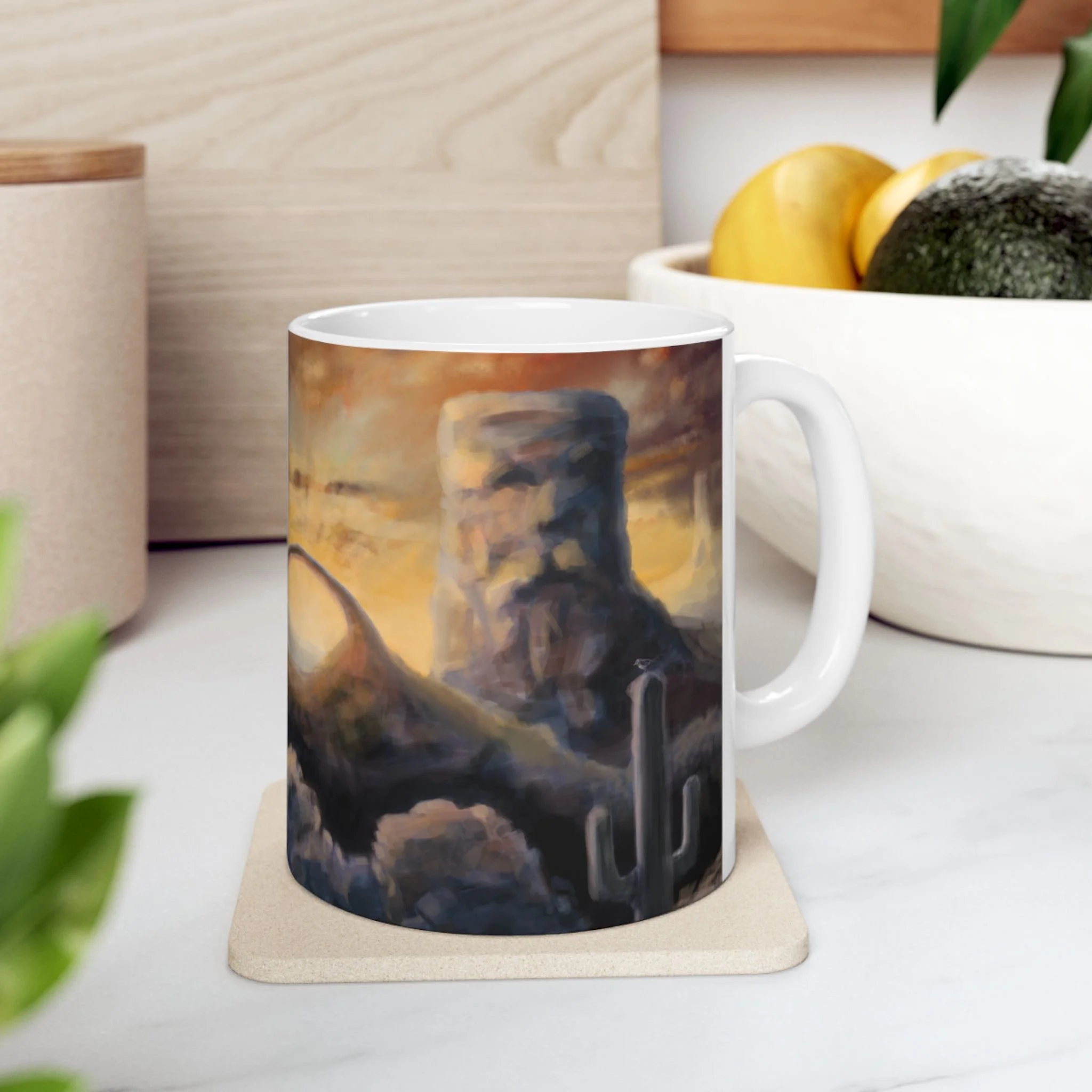 Southwestern Sunset 11oz Mug tabletop.jpg
