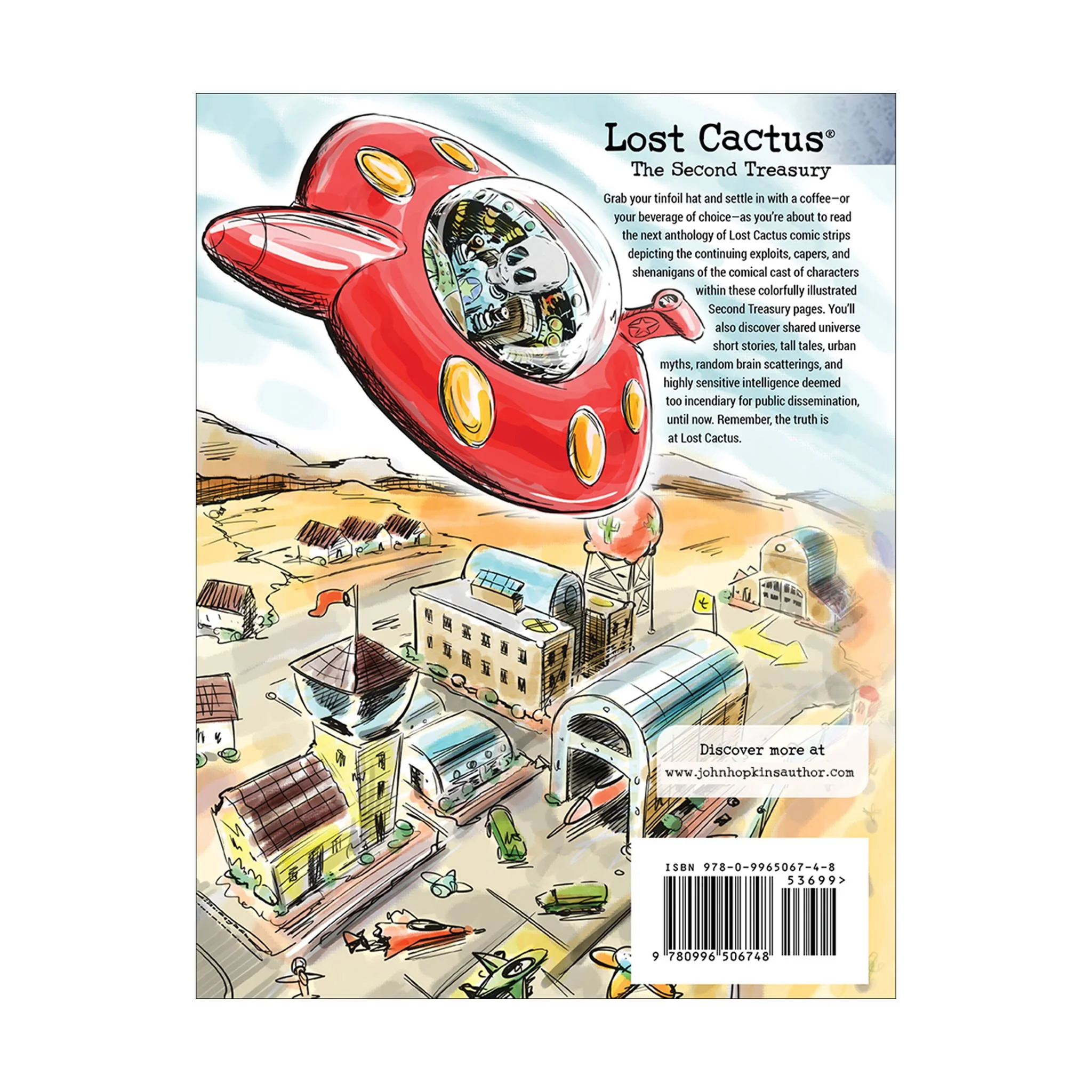 Back cover of Lost Cactus - The Second Treasury, comic strip anthology
