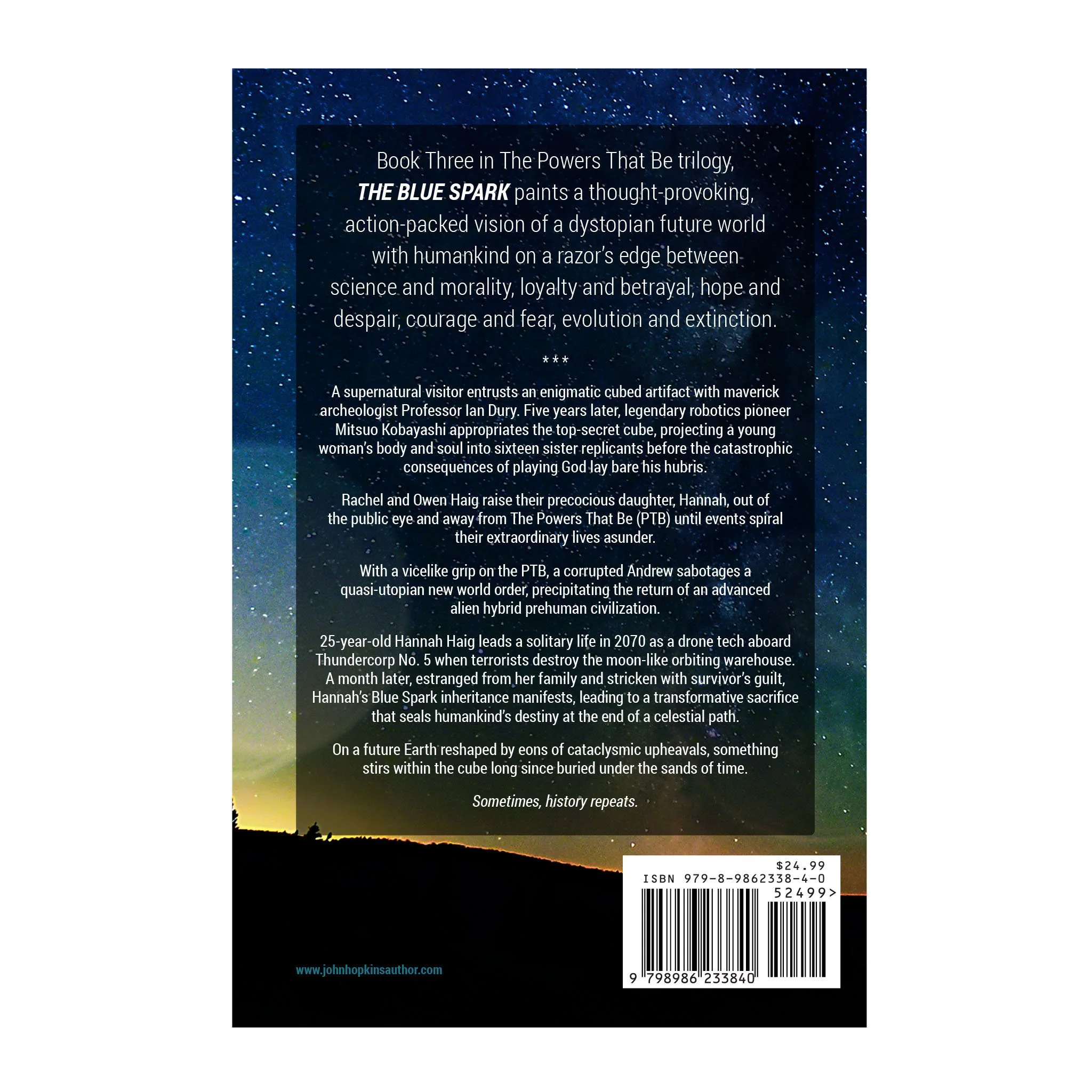 The Blue Spark – back cover