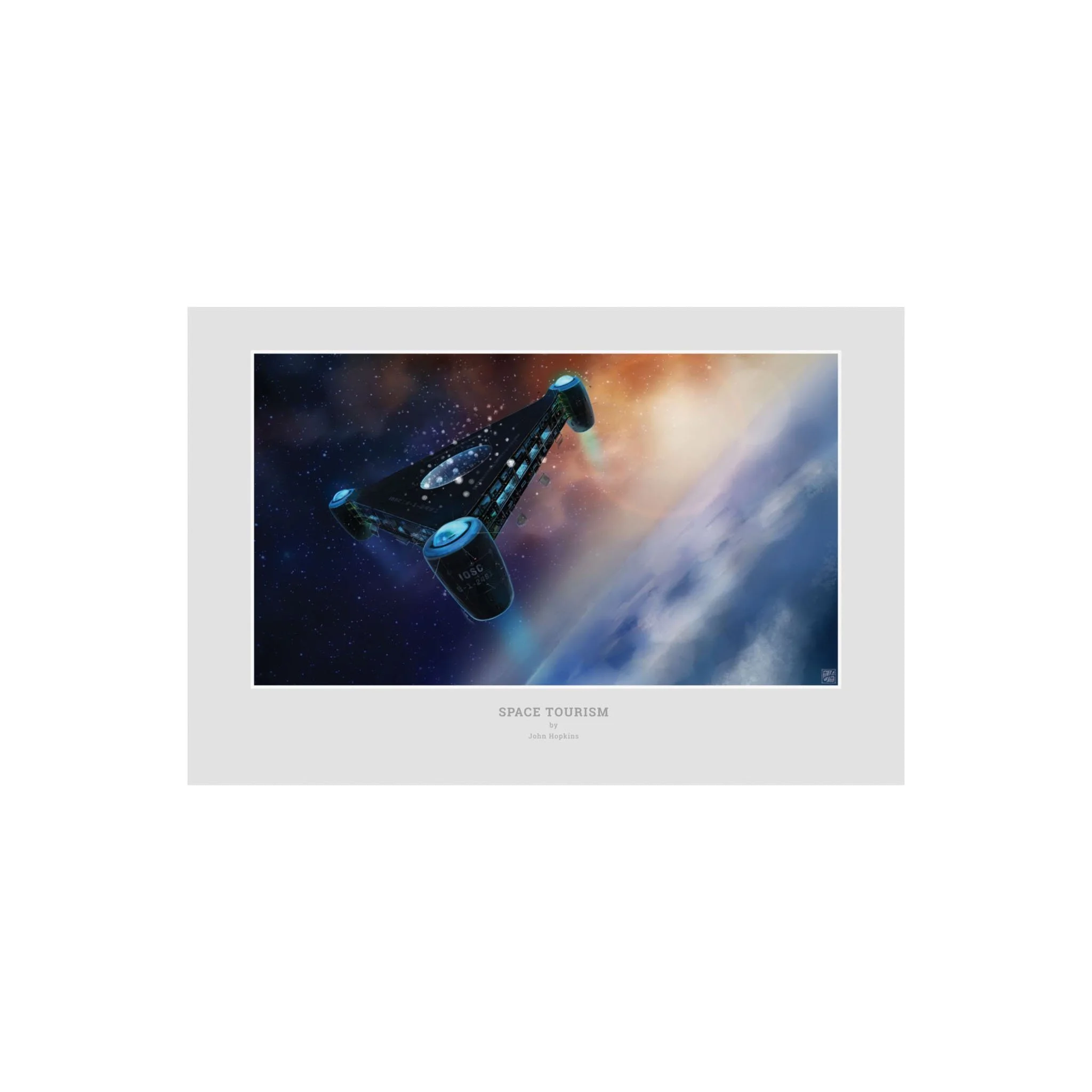 SPACE TOURISM – Futuristic Sci-fi Painting | Museum-quality Giclée | Wall Art in Multiple Sizes