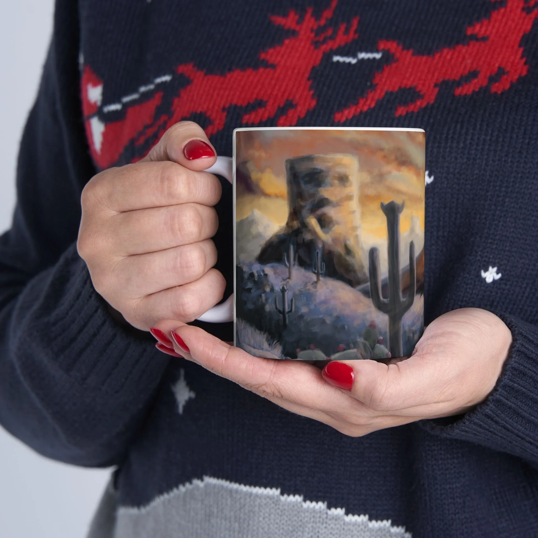 Southwestern Sunset 11oz Mug Holiday Sweater.jpg