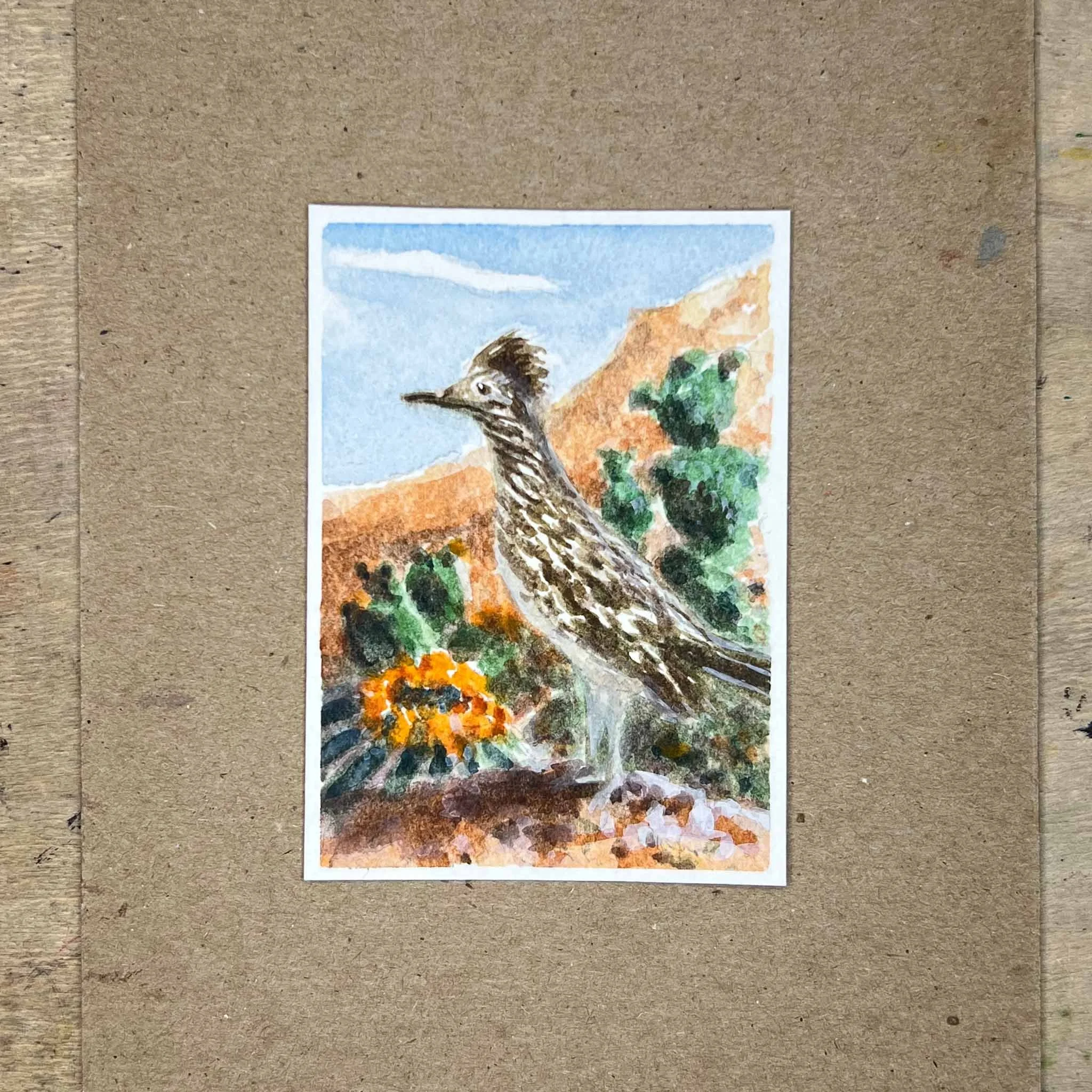 Lost Cactus #3 — Original Watercolor ACEO by John Hopkins (Copy)