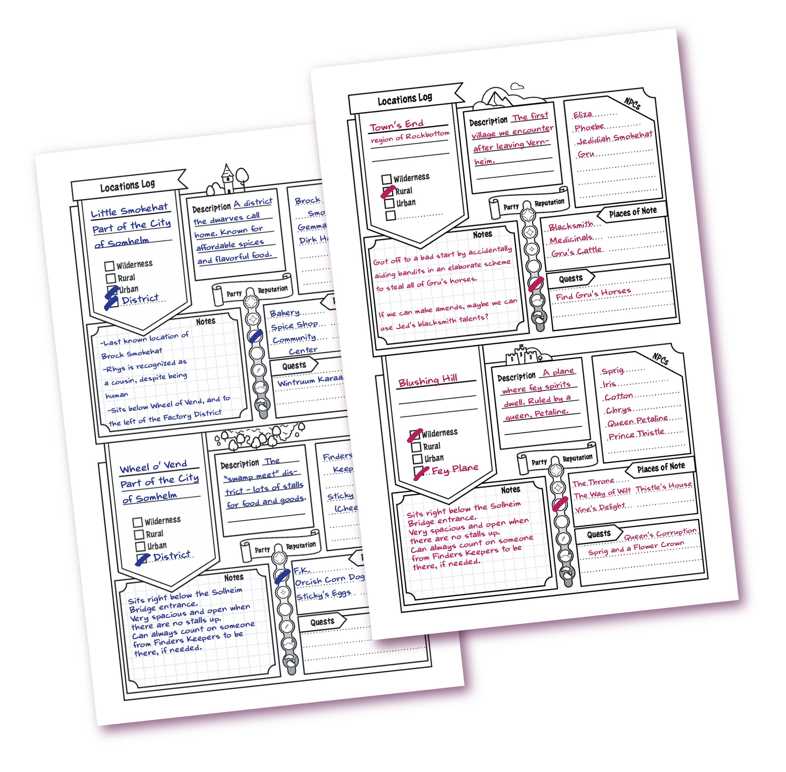 The locations log -- similar to the NPC log -- is designed with flexible use in mind. Personalize how it serves you. 
