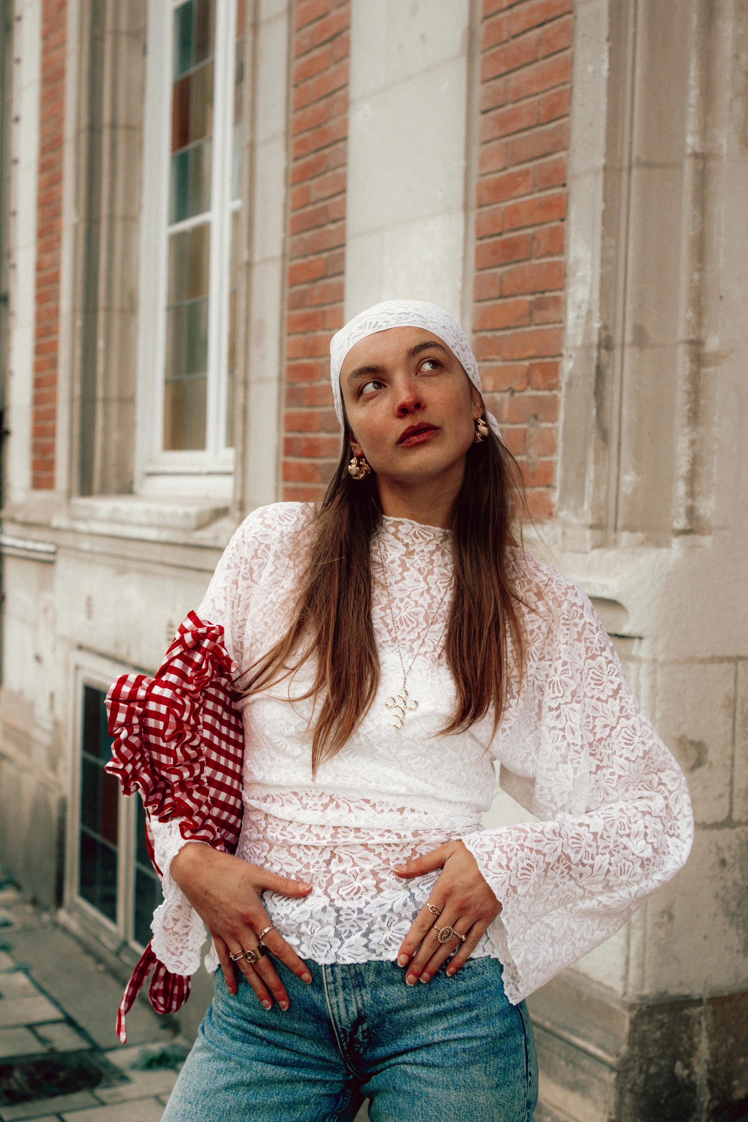Foulard Blanc en dentelle