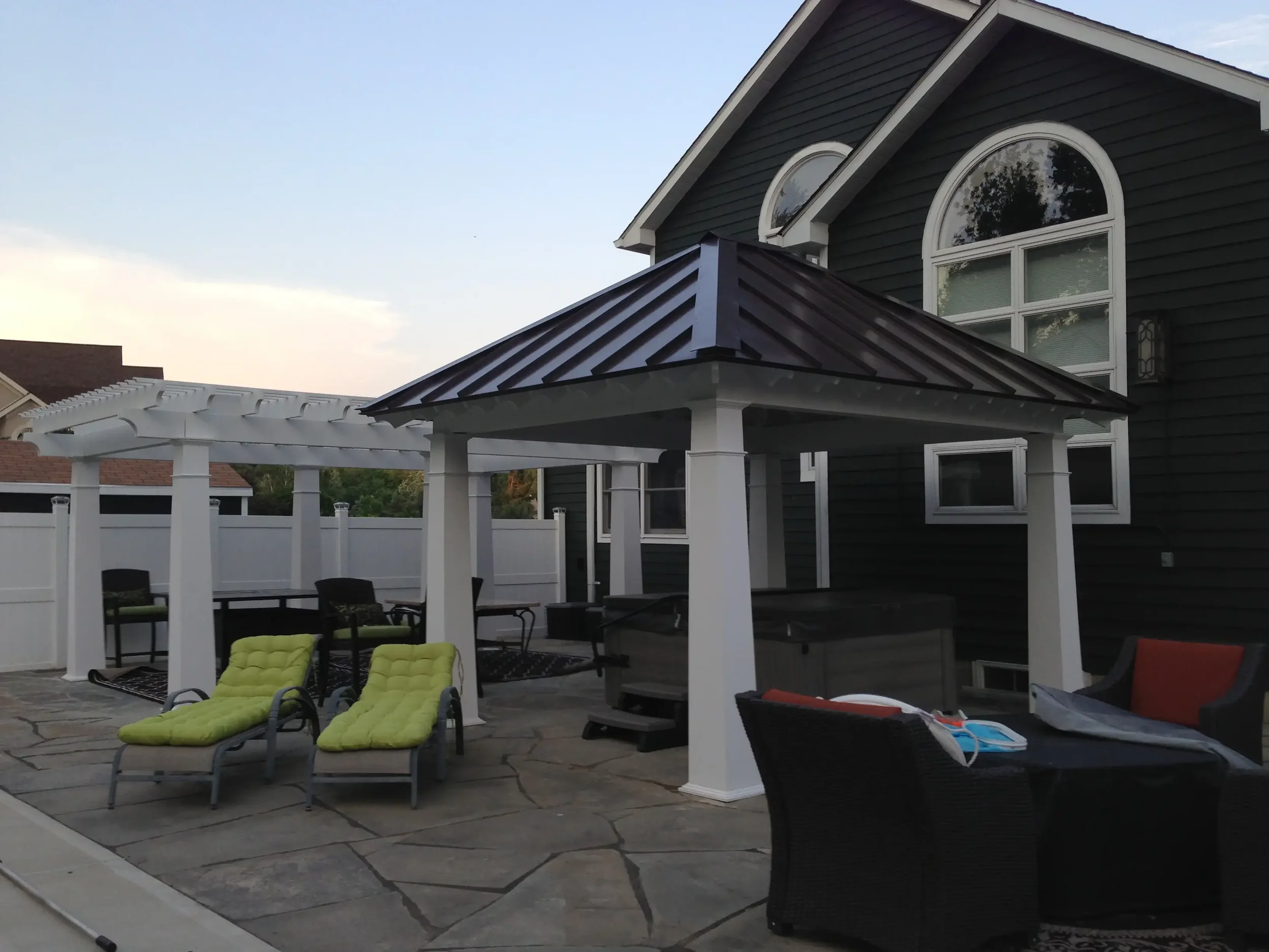 Home showcasing energy-efficient features like solar panels and modern insulation