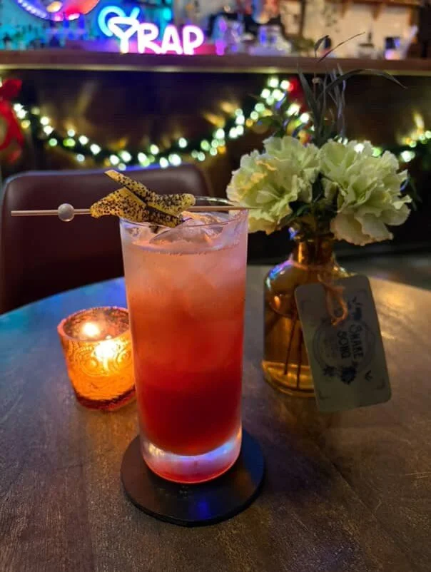 Need a drink to warm you up this winter? Our seasonal winter menu is out now &amp; features the following: 

Fawke&rsquo;s Tears- barrel rested Chemist gin, lime, cranberry, The Artsy Olive&rsquo;s black raspberry vinegar, club soda 

Pink Pilates Pr