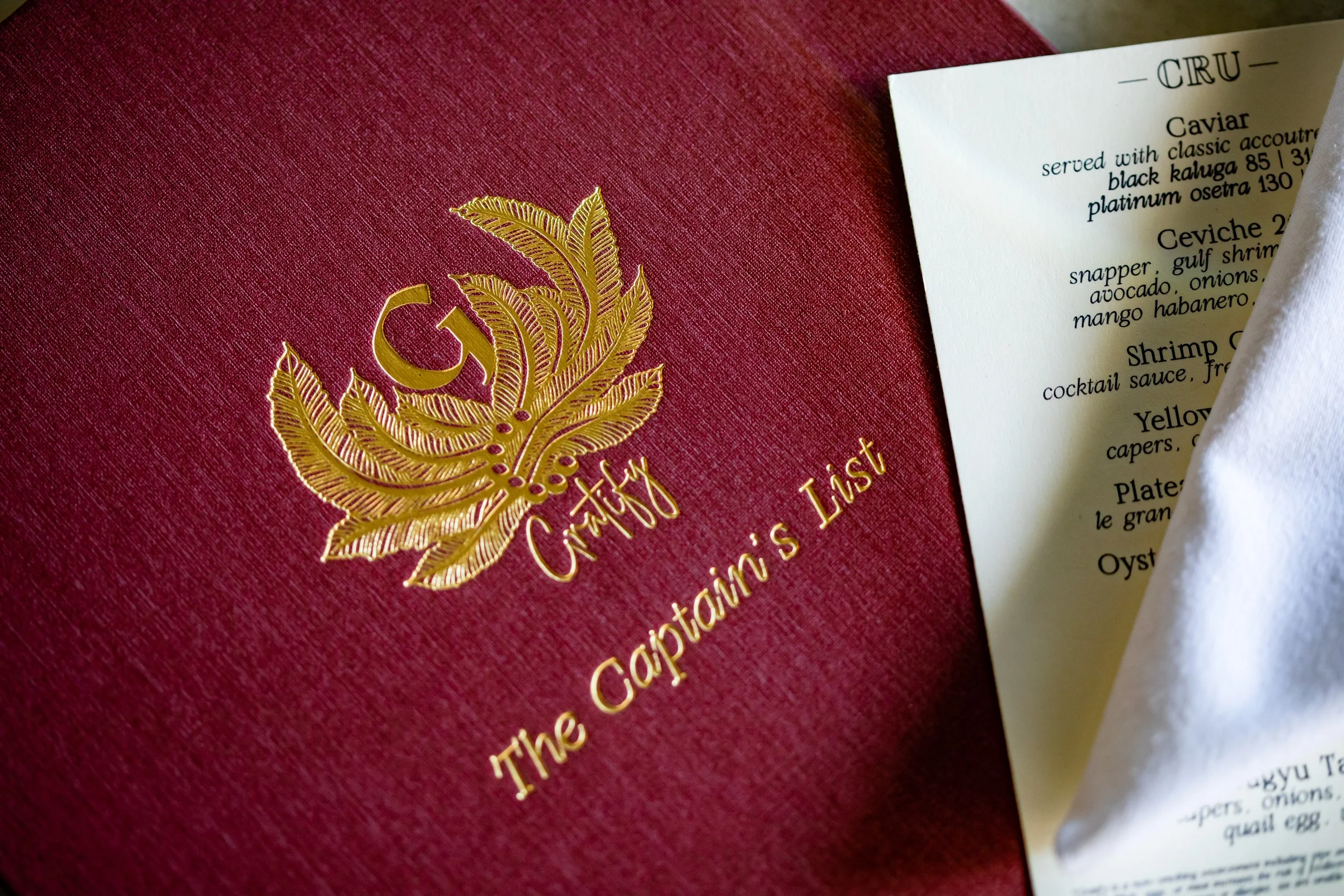 Gratify Captains List Menu Cover