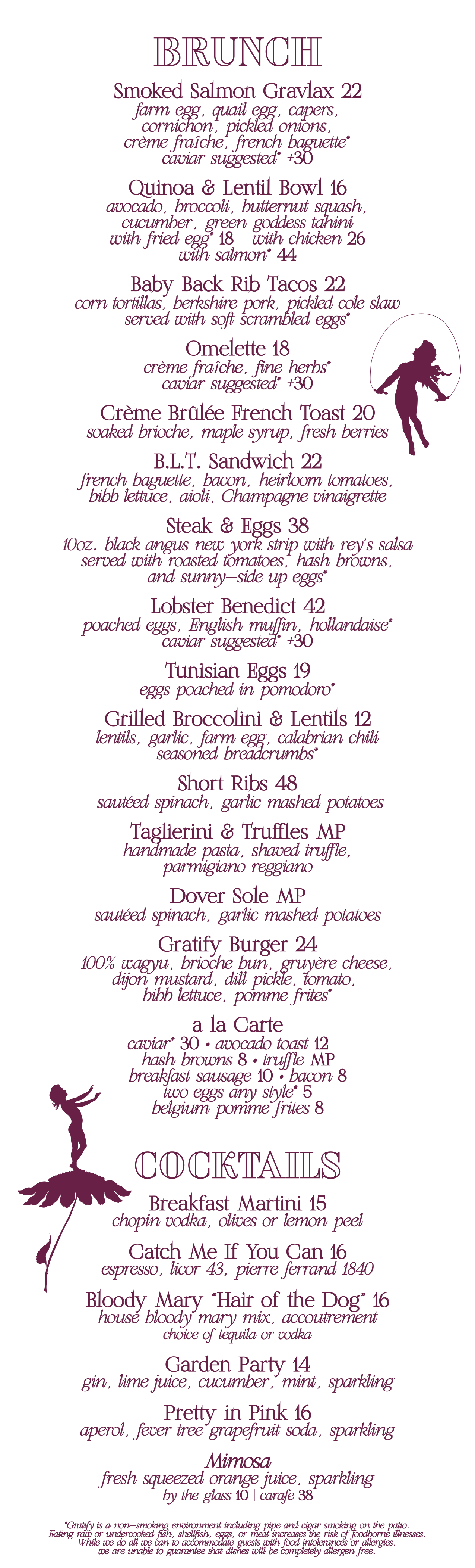 Gratify Brunch Menu